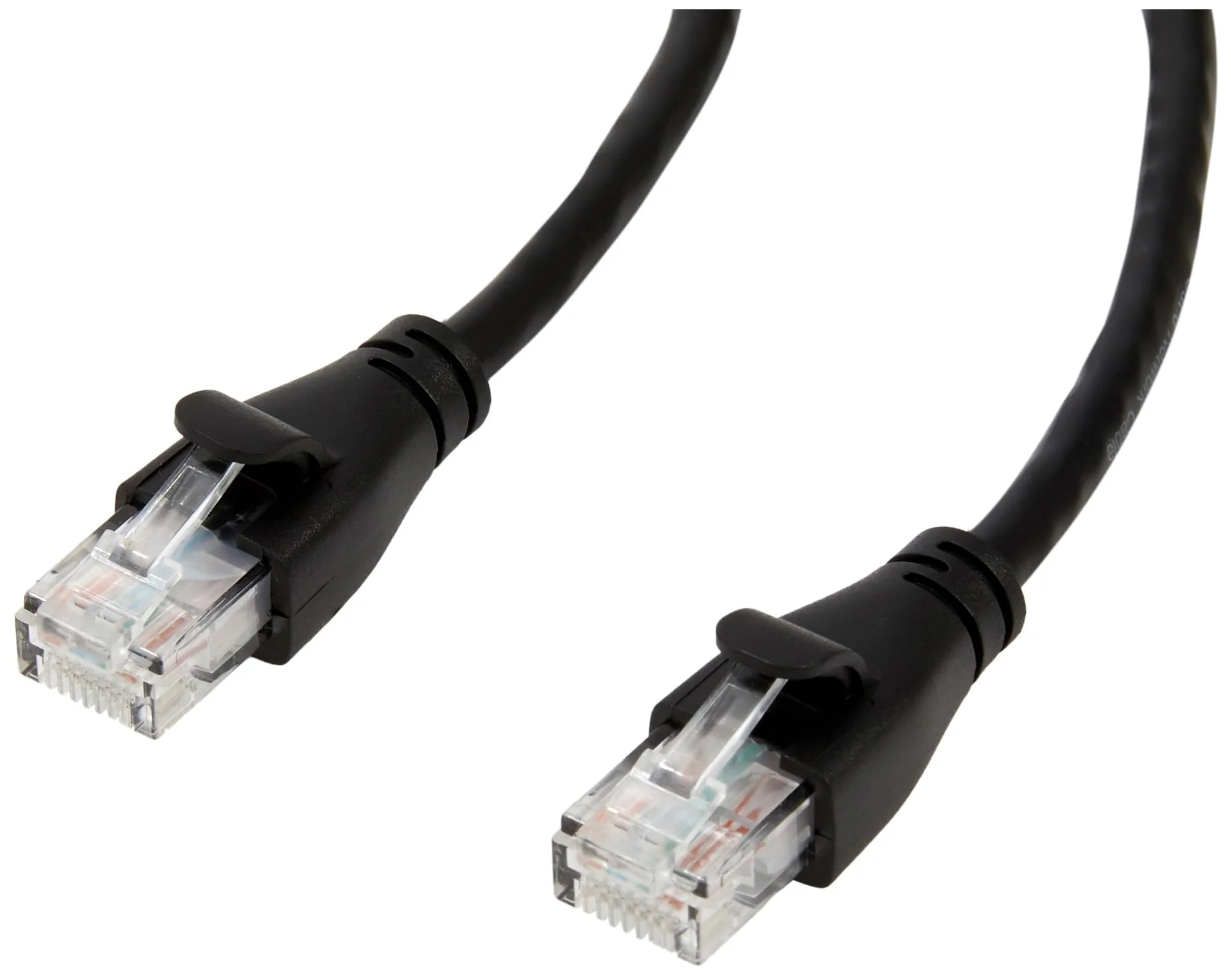 Amazon Basics RJ45 Cat 6 Ethernet Patch Cable, 1Gpbs Transfer Speed, Gold-Plated Connectors, 10 Foot - Pack of 5, Black 5-Pack