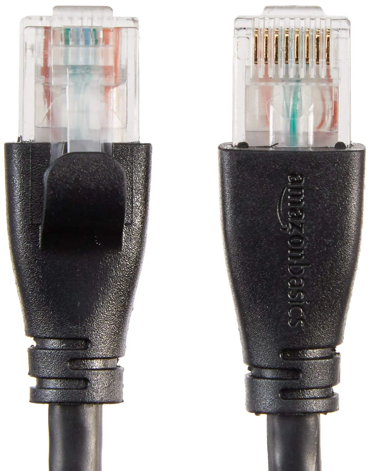Amazon Basics RJ45 Cat 6 Ethernet Patch Cable, 1Gpbs Transfer Speed, Gold-Plated Connectors, 10 Foot - Pack of 5, Black 5-Pack - Image 3