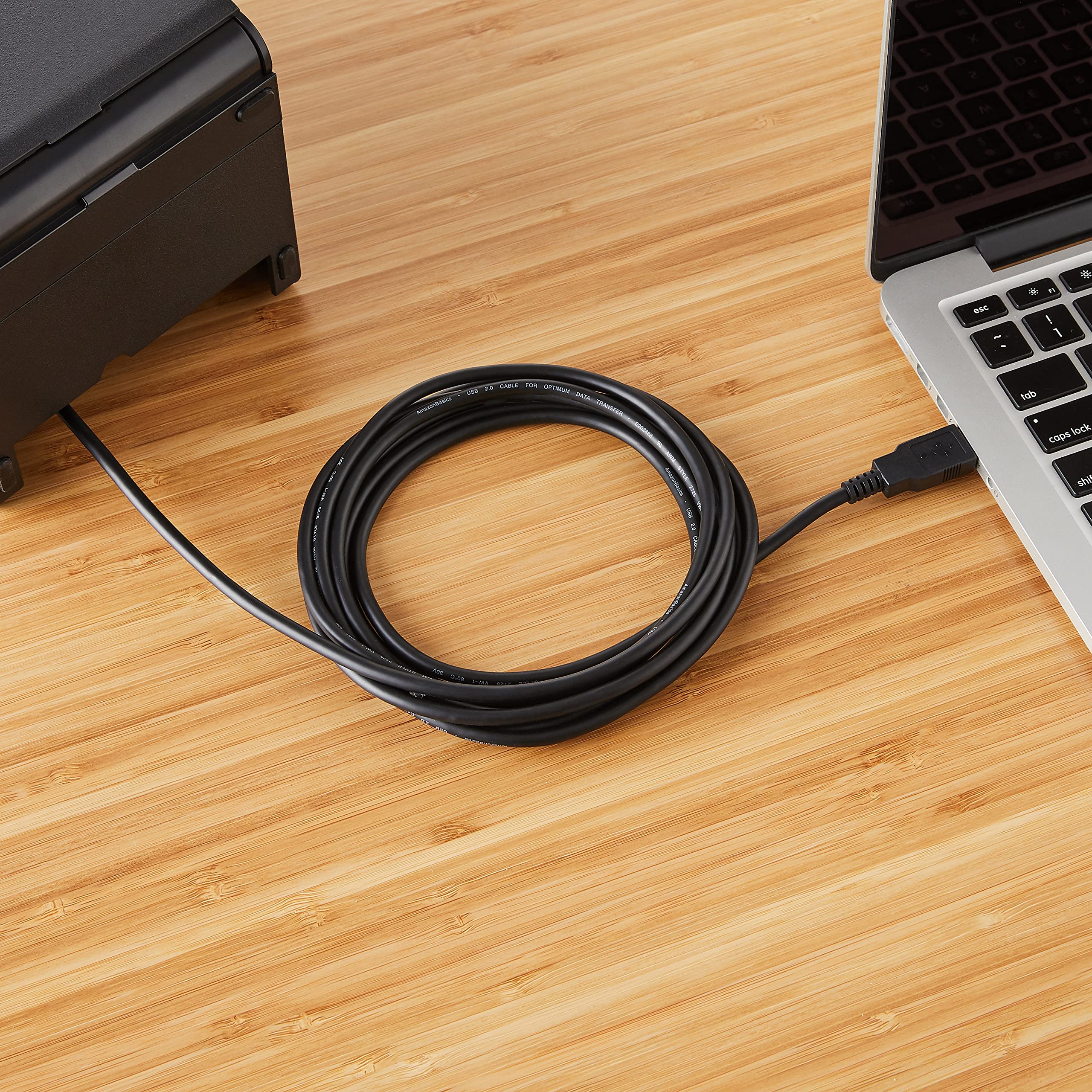 Amazon Basics USB 2.0 Printer Cable - A-Male to B-Male Cord - 10 Feet (3 Meters), Black 1-Pack - Image 6