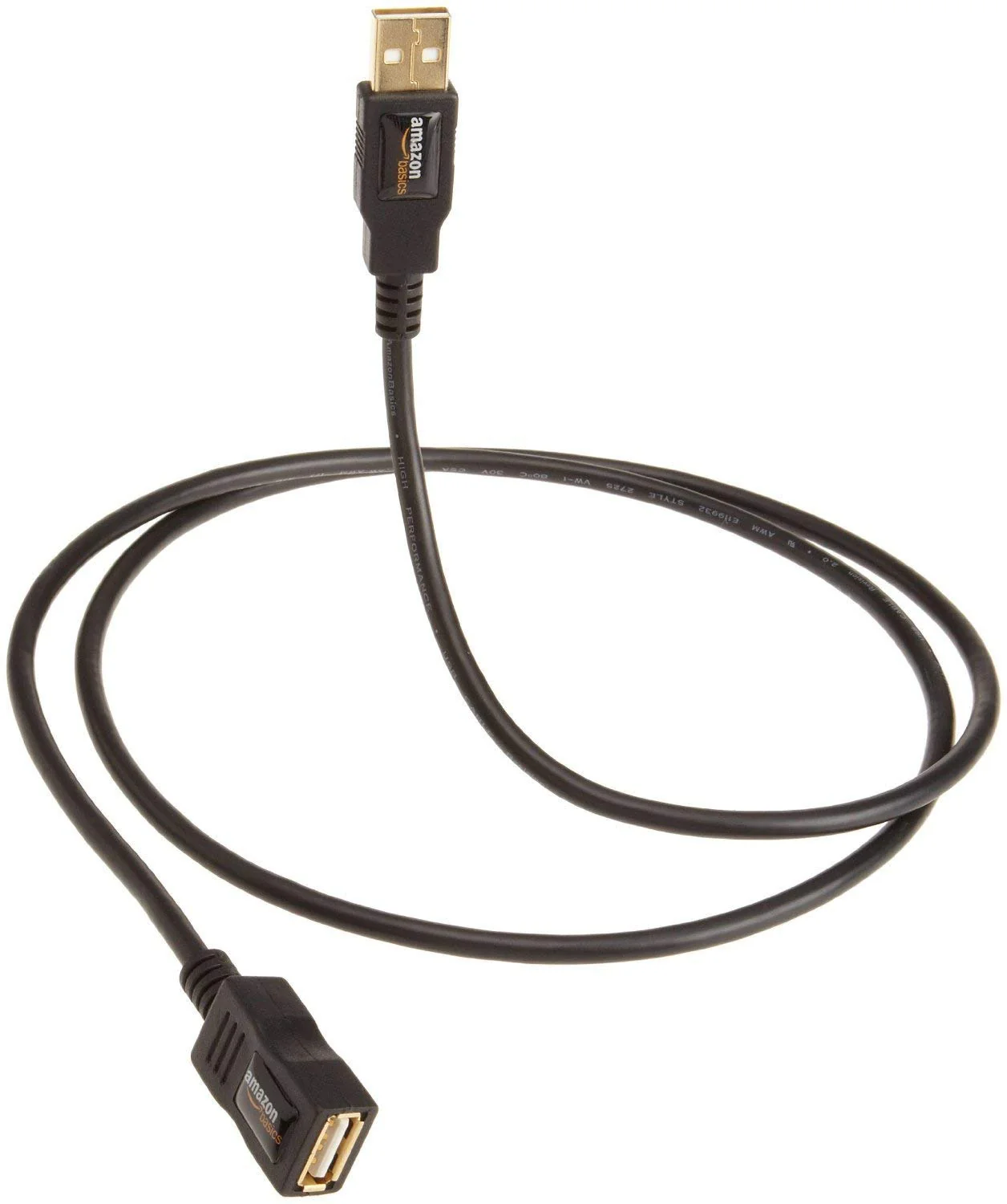 Amazon Basics USB-A 2.0 Extension Cable, Male to Female, 480Mbps Transfer Speed, 9.8 Foot, Black 9.8 Feet 1