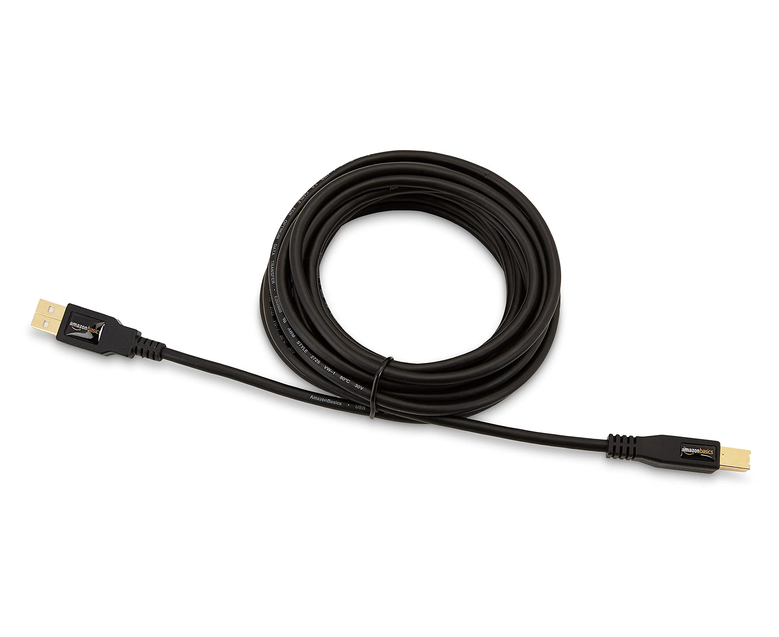 Amazon Basics USB-A to USB-B 2.0 Cable for Printer or External Hard Drive, Gold-Plated Connectors, 16 Foot, Black 16 Feet 1 - Image 4