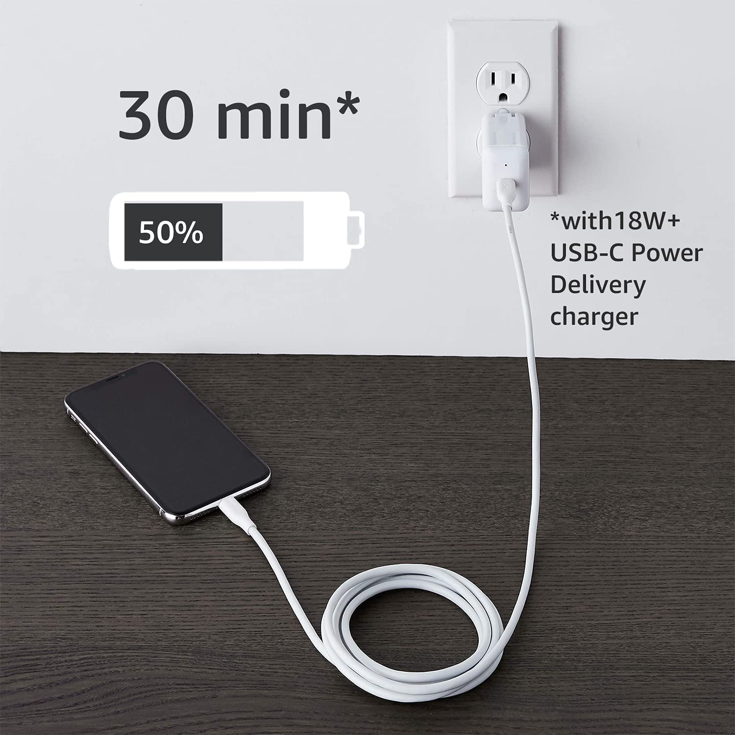 Amazon Basics USB-C to Lightning ABS Charger Cable, MFi Certified Charger for Apple iPhone 14 13 12 11 X Xs Pro, Pro Max, Plus, iPad, 6 Foot, White 6 Feet - Image 6