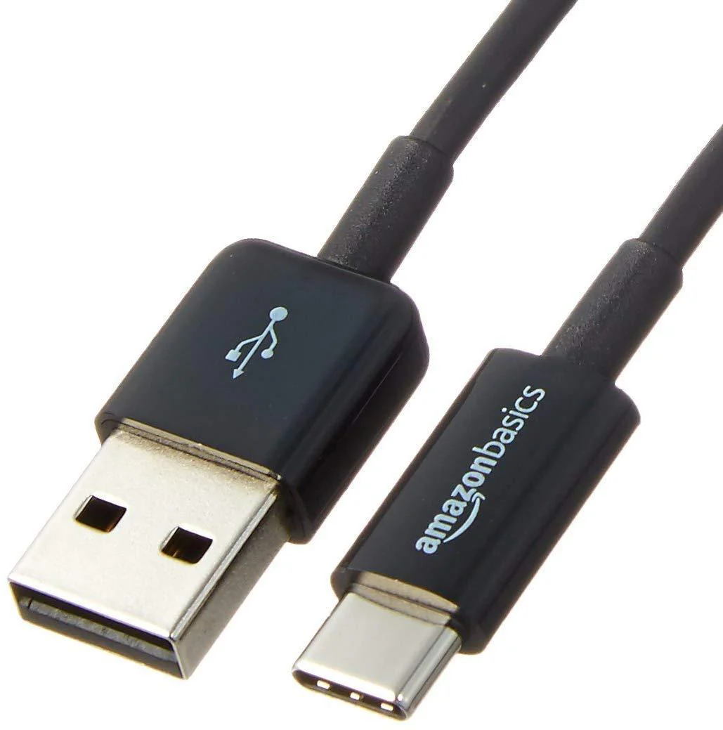 Amazon Basics USB Type-C to USB-A 2.0 Male Charger Cable, 6 Feet (1.8 Meters), Black 1-Pack