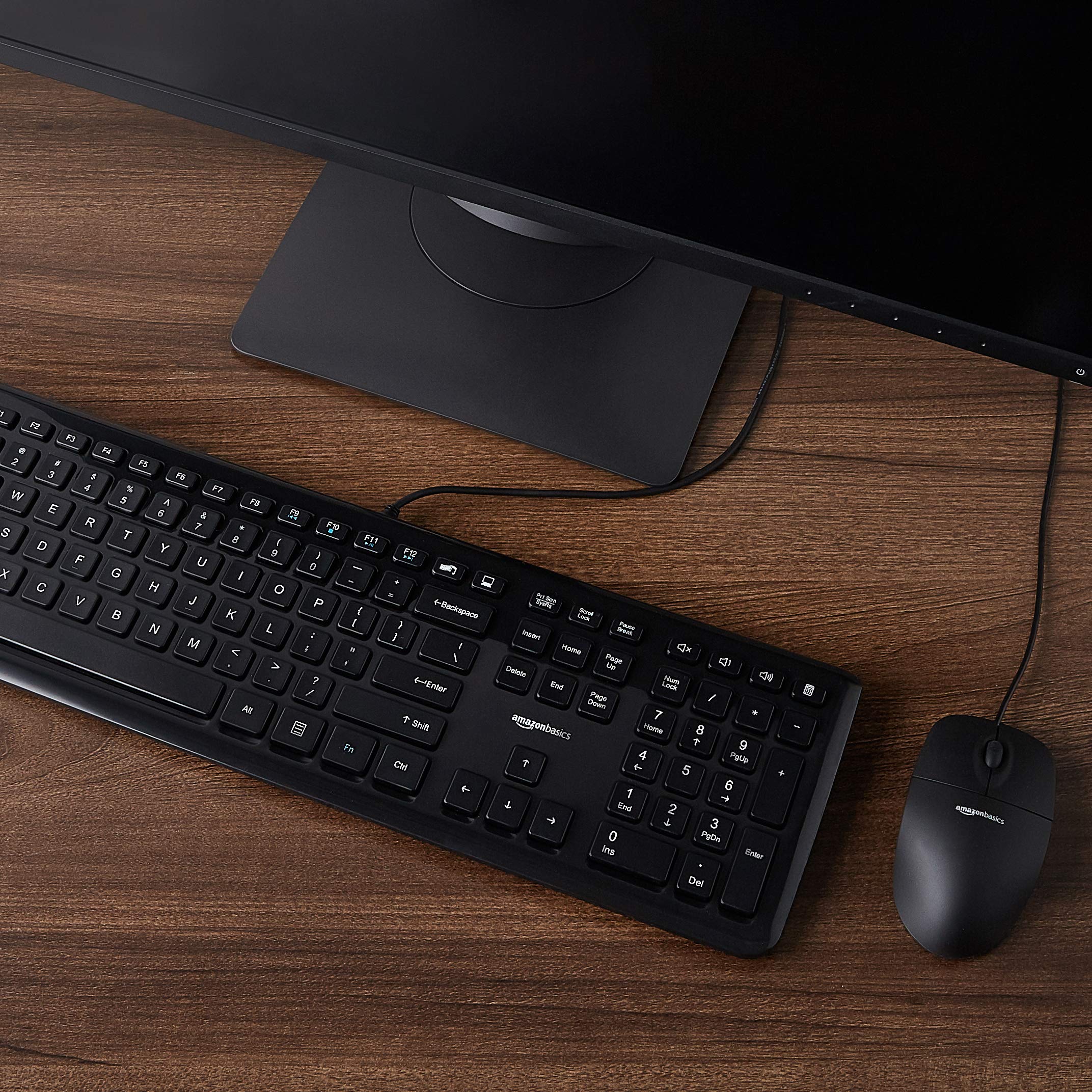 Amazon Basics USB Wired Computer Keyboard (QWERTY) and Mouse Bundle Pack, Black Single 1-Pack - Image 5
