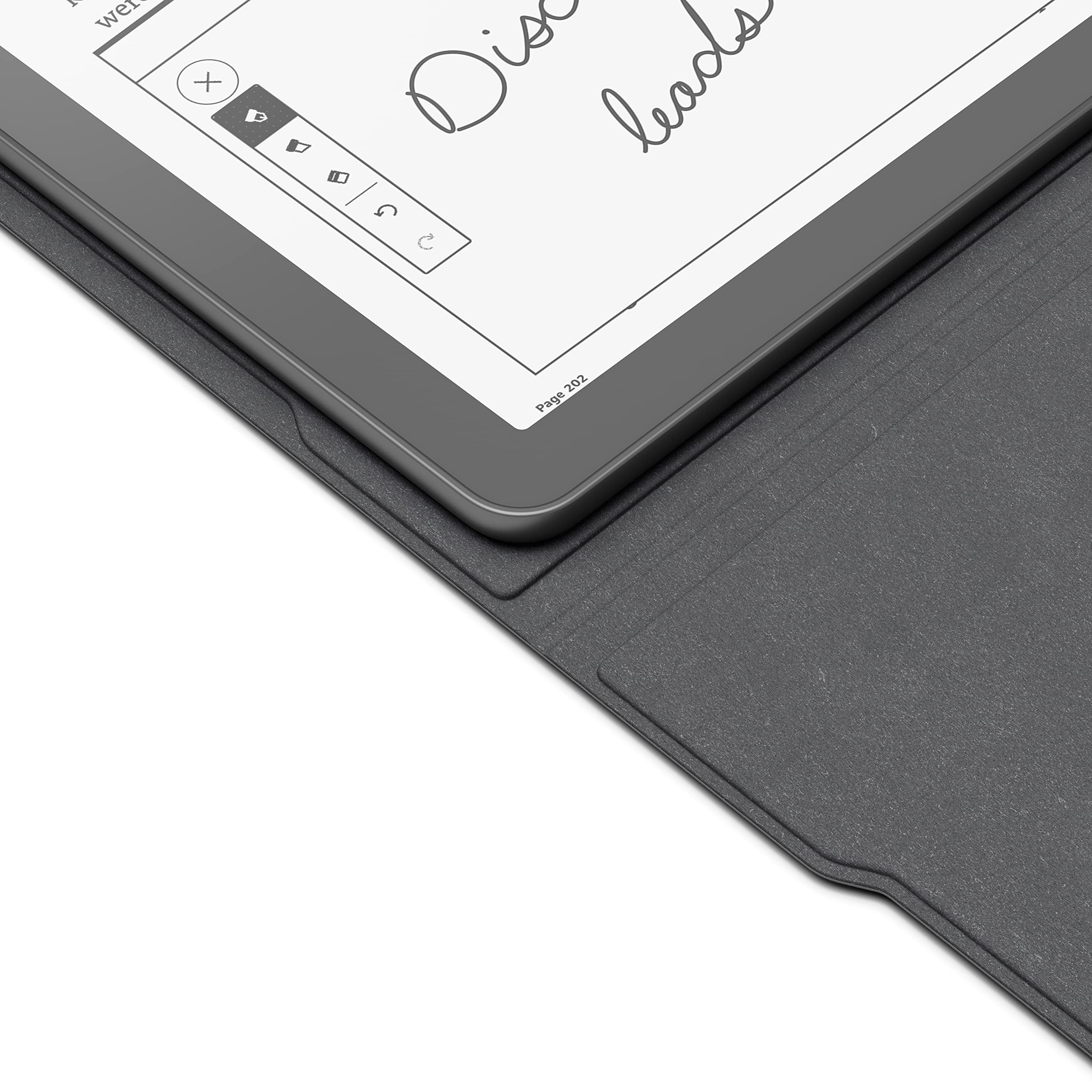Amazon Kindle Scribe Fabric Folio Cover with Magnetic Attach, Sleek Protective Case - Black - Image 3