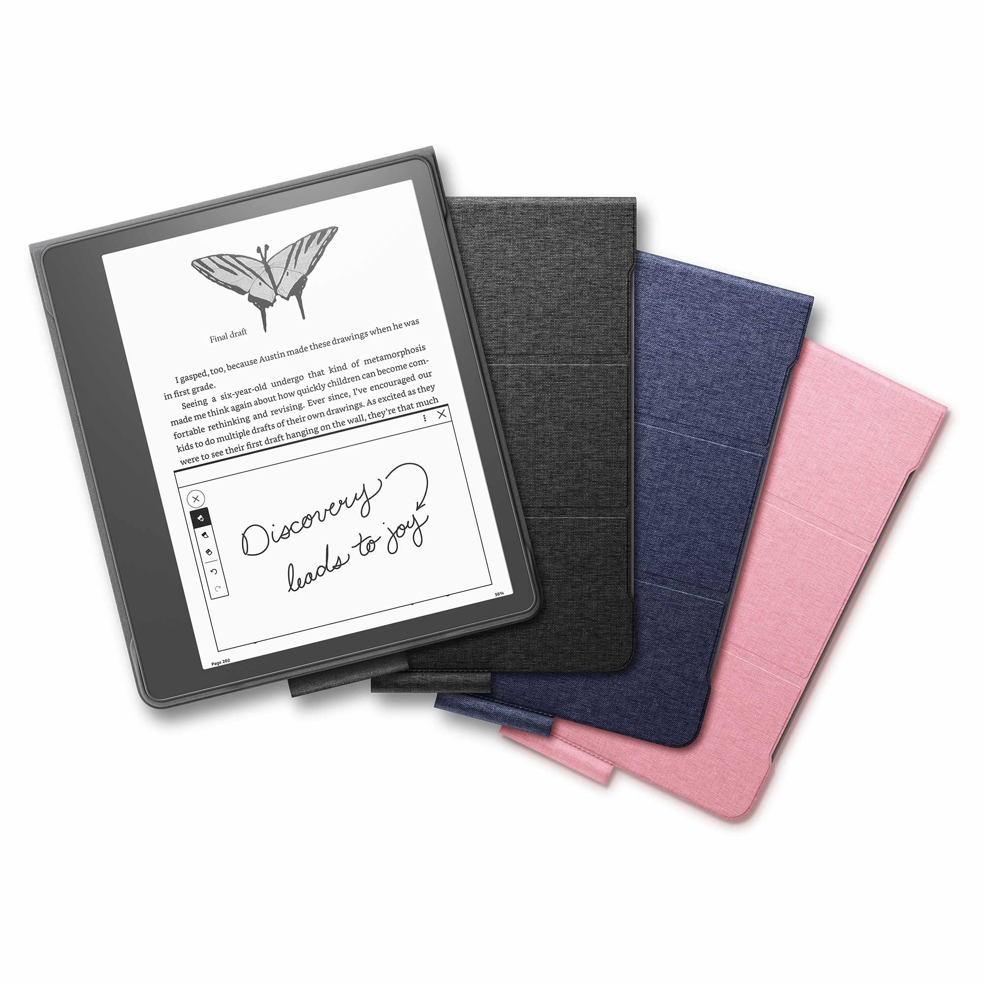 Amazon Kindle Scribe Fabric Folio Cover with Magnetic Attach, Sleek Protective Case - Black - Image 7