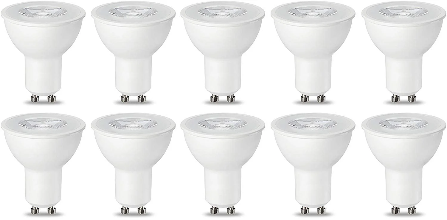 AmazonBasics GU10 LED lamp, spot, 5.5W (replaces 50W), warm white, dimmable - pack of 10 10Stück (1er Pack) 5.5W (50W)