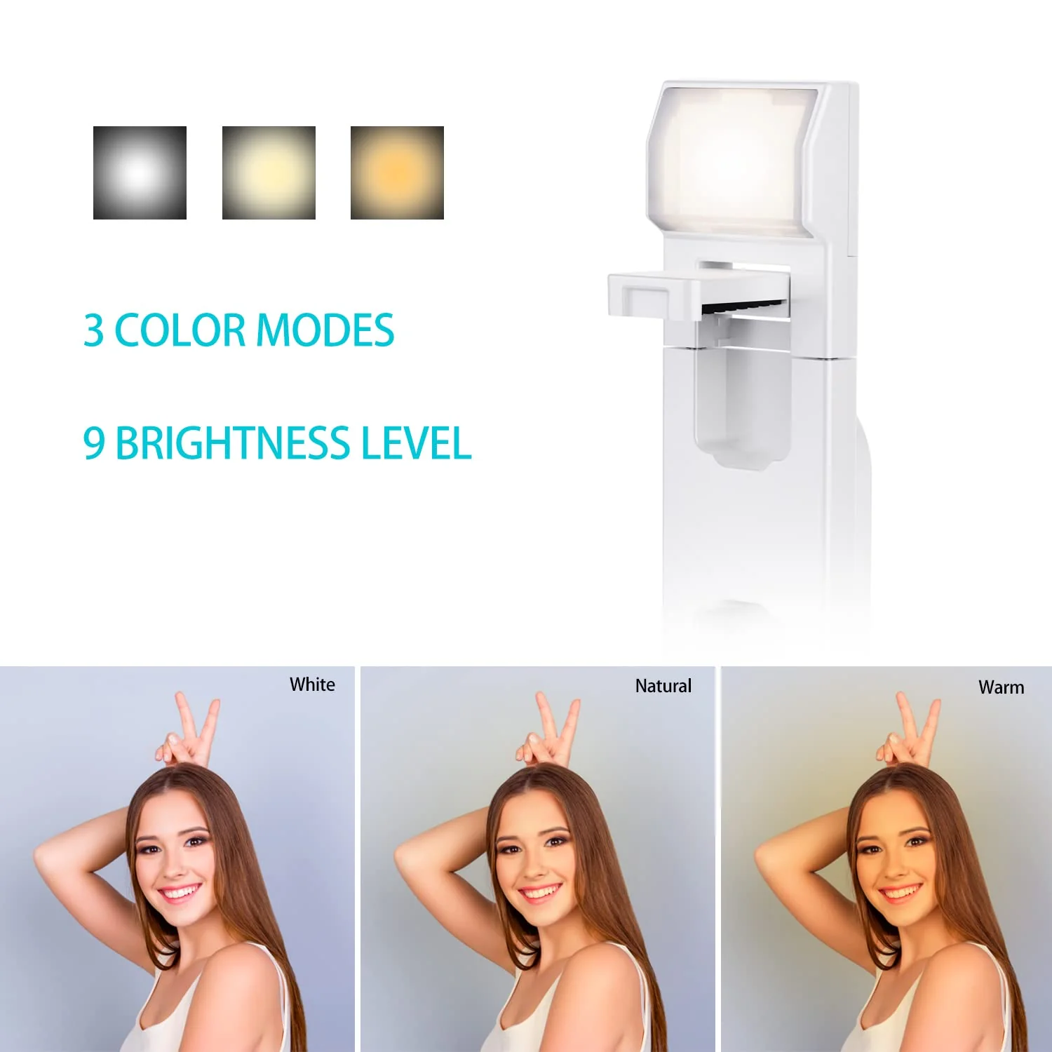 Ambertronix 40” Selfie Stick Tripod Quadrapod, Onboard Light, Wireless Bluetooth Remote, Extendable, Stainless Steel, 3 Light Modes, 9 Brightness Levels, Compatible with All iPhone & Android Devices Chrome - Image 3