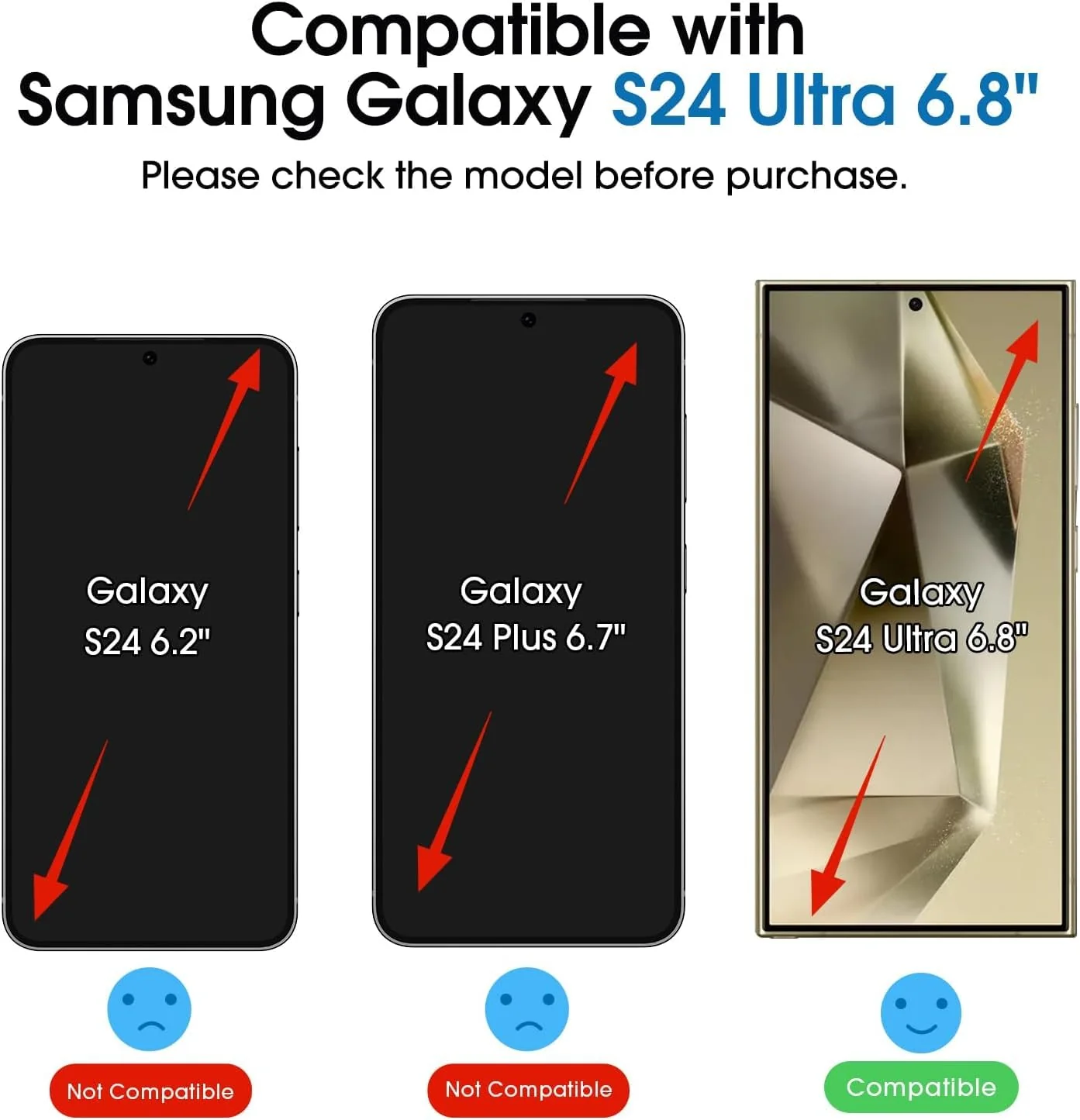 amFilm Auto-Alignment OneTouch for Samsung Galaxy S24 Ultra 6.8'' Screen Protector + Camera Lens Protector, Tempered Glass, 30 seconds Installation, Bubble Free, Case Friendly, Anti-Scratch [2+2 Pack] S24U-6.8" - Image 2