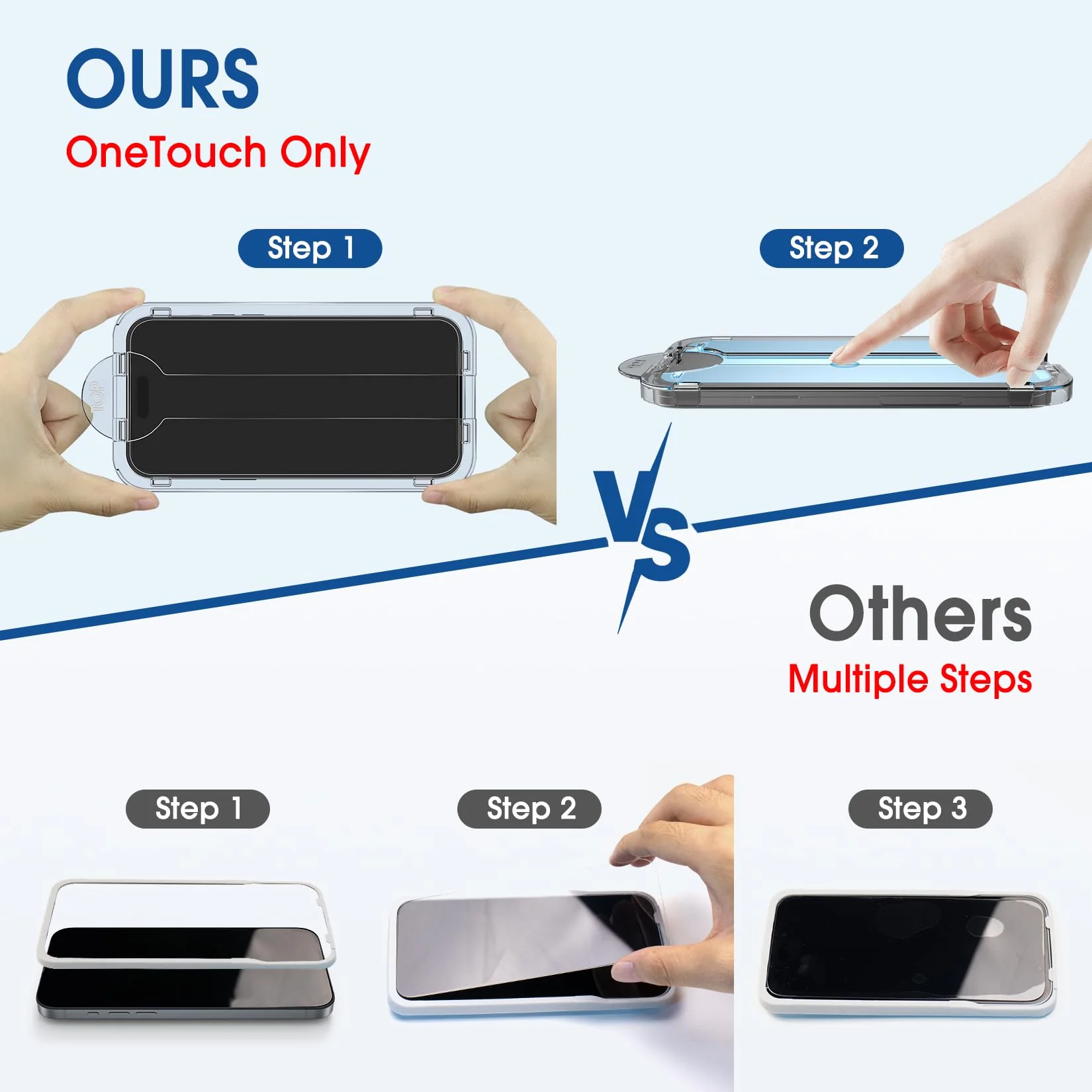 amFilm Easiest Installation OneTouch for iPhone 15 Pro Max Screen Protector [6.7 Inch] Tempered Glass + Camera Lens Protector, Auto-Alignment Tech, Bubble Free, Case Friendly, Anti-Scratch [2+2 Pack] 15P-6.7” - Image 3