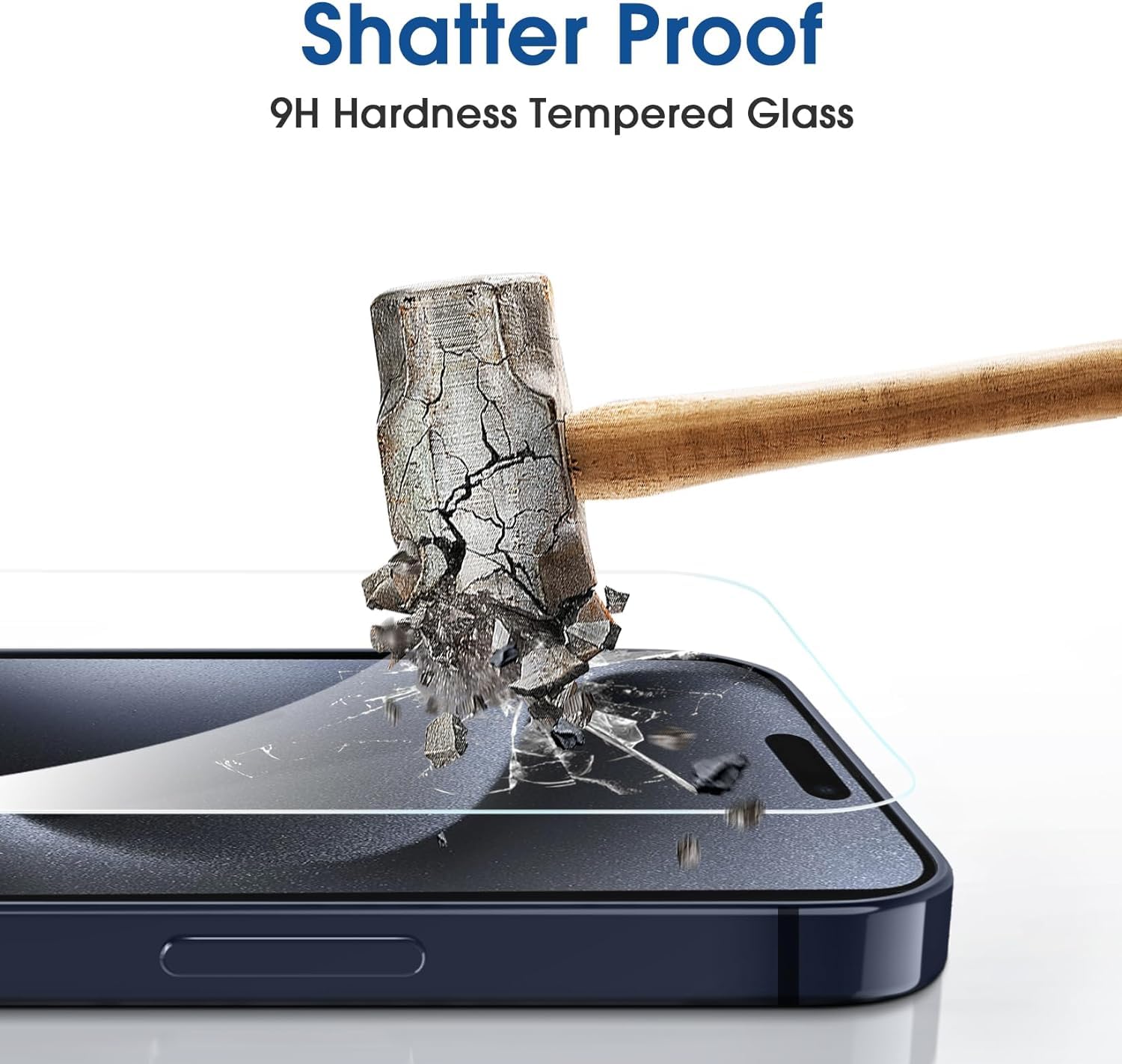 amFilm Easiest Installation OneTouch for iPhone 15 Pro Max Screen Protector [6.7 Inch] Tempered Glass + Camera Lens Protector, Auto-Alignment Tech, Bubble Free, Case Friendly, Anti-Scratch [2+2 Pack] 15P-6.7” - Image 4