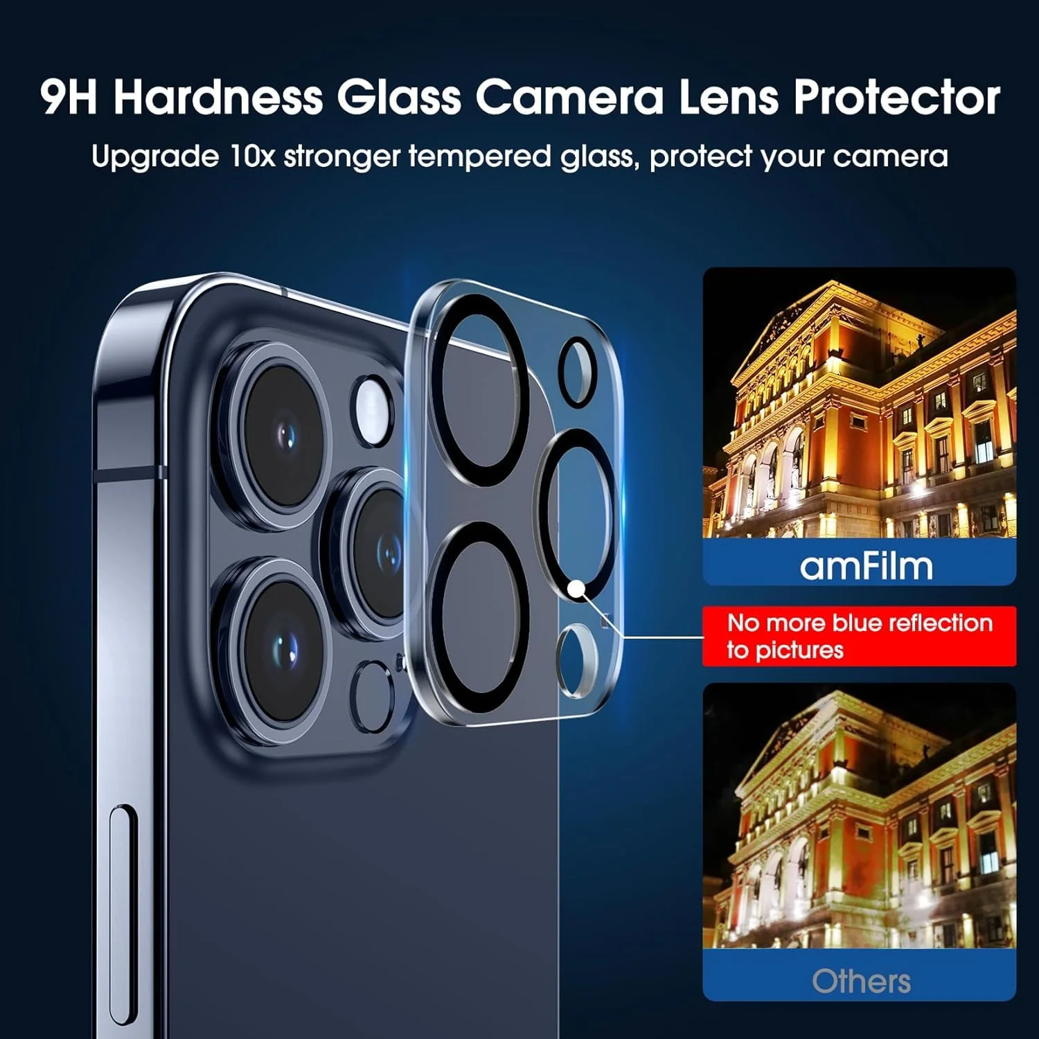 amFilm Easiest Installation OneTouch for iPhone 15 Pro Max Screen Protector [6.7 Inch] Tempered Glass + Camera Lens Protector, Auto-Alignment Tech, Bubble Free, Case Friendly, Anti-Scratch [2+2 Pack] 15P-6.7” - Image 6
