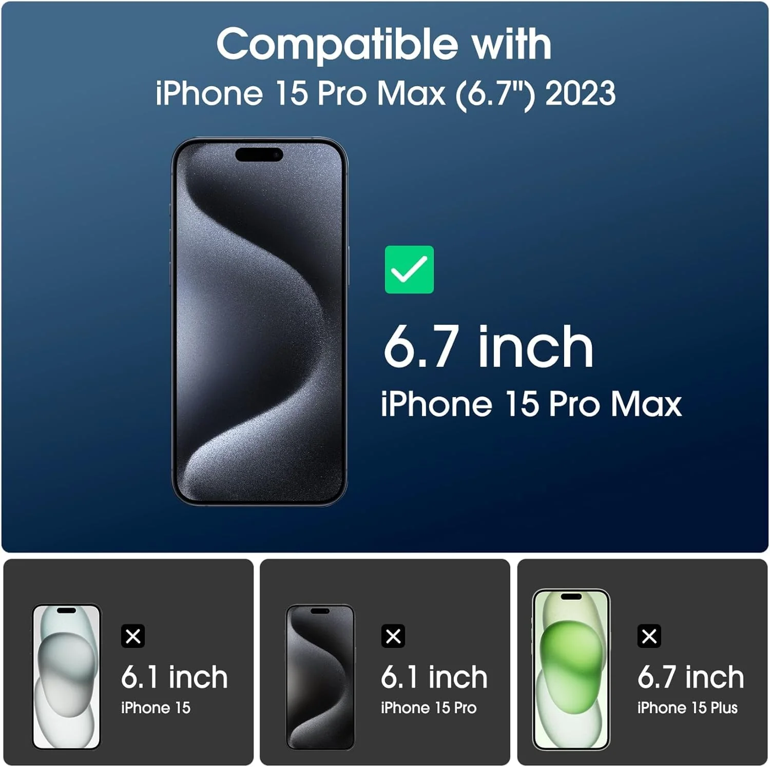 amFilm Easiest Installation OneTouch for iPhone 15 Pro Max Screen Protector [6.7 Inch] Tempered Glass + Camera Lens Protector, Auto-Alignment Tech, Bubble Free, Case Friendly, Anti-Scratch [2+2 Pack] 15P-6.7” - Image 7