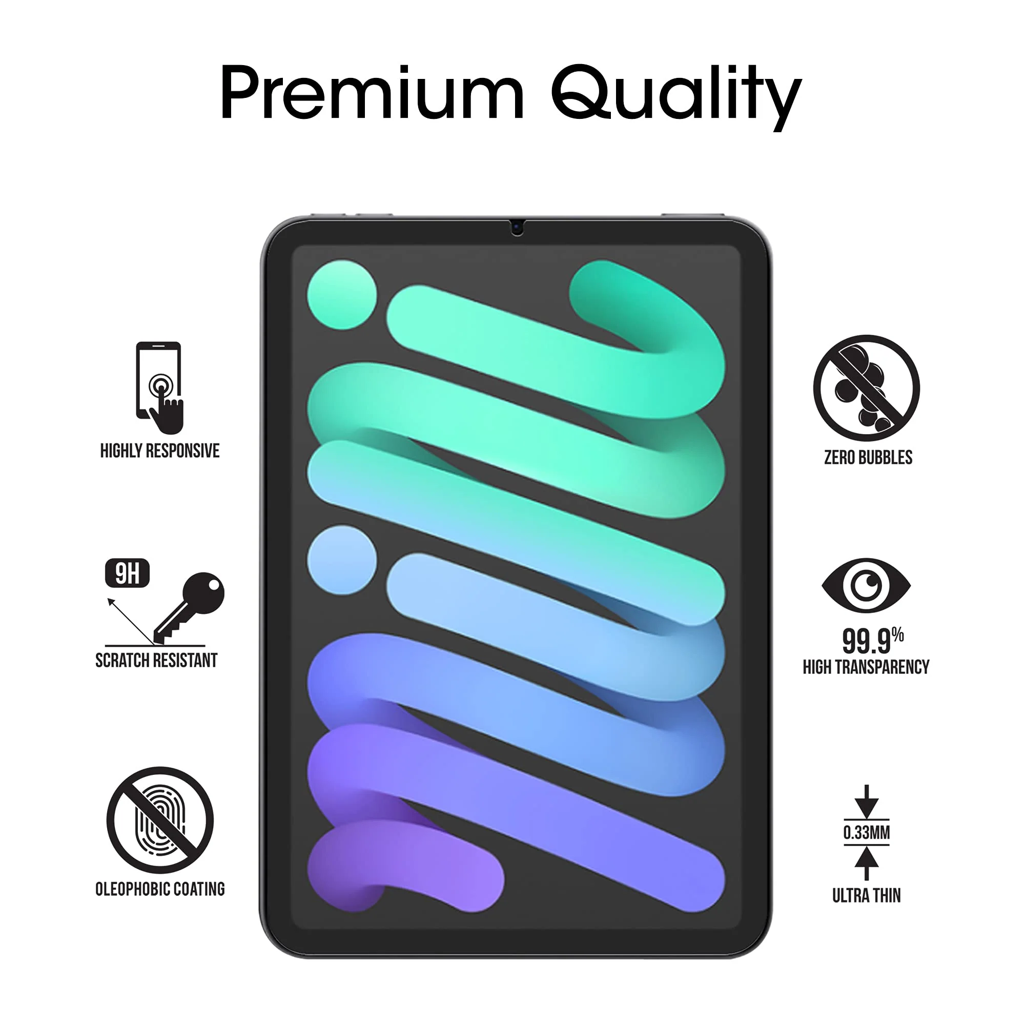 amFilm Glass Screen Protector for iPad Mini 6 (2021), 9H, Apple Pencil 2nd Compatible, Tempered Glass, 2 Pack - Image 3