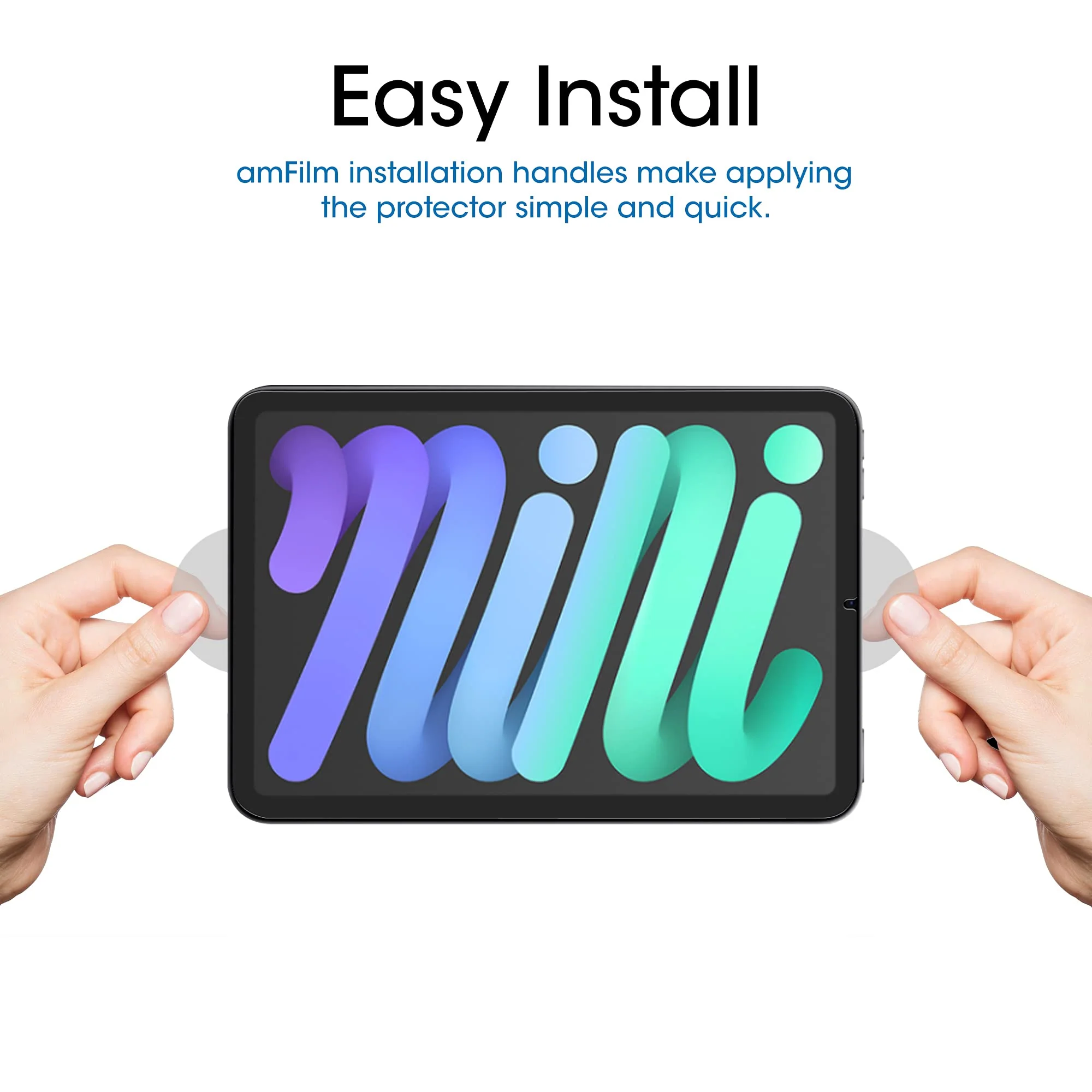 amFilm Glass Screen Protector for iPad Mini 6 (2021), 9H, Apple Pencil 2nd Compatible, Tempered Glass, 2 Pack - Image 5