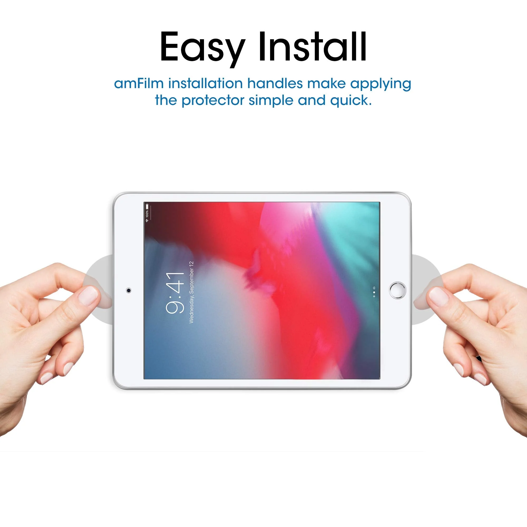 amFilm Screen Protector for iPad Mini 5/iPad Mini 4, Tempered Glass, 1 Pack - Image 3