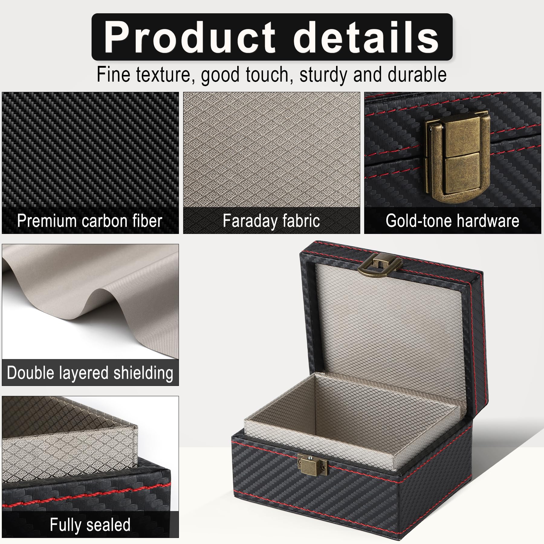 Amiss Faraday Box Signal Blocking Box for Car Key, Faraday Key Fob Protector RFID Blocking Cages, Keyless Entry Car Protector Faraday Box - Small 4.5*3.5*2.5in(Small ) - Image 3
