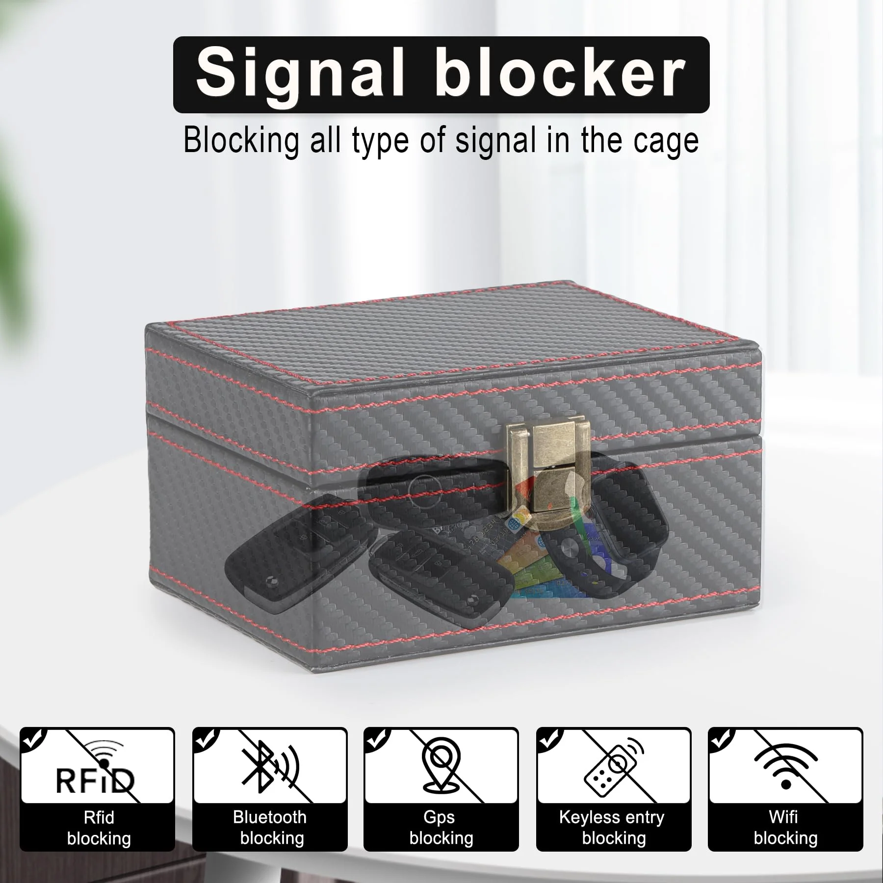 Amiss Faraday Box Signal Blocking Box for Car Key, Faraday Key Fob Protector RFID Blocking Cages, Keyless Entry Car Protector Faraday Box - Small 4.5*3.5*2.5in(Small ) - Image 5