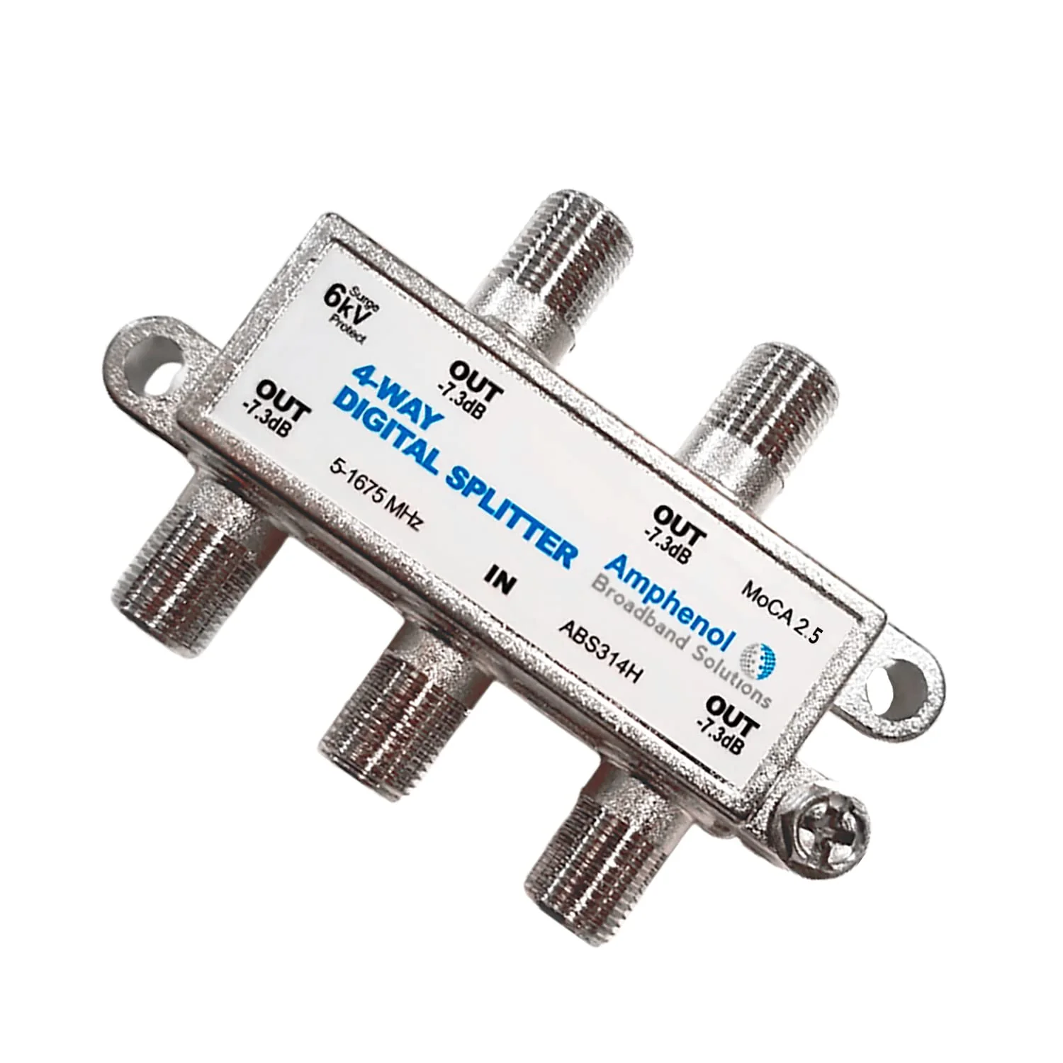 Amphenol 4-Way Digital Coaxial Splitter MoCA 2.5 ABS314H 4 Way - Image 2