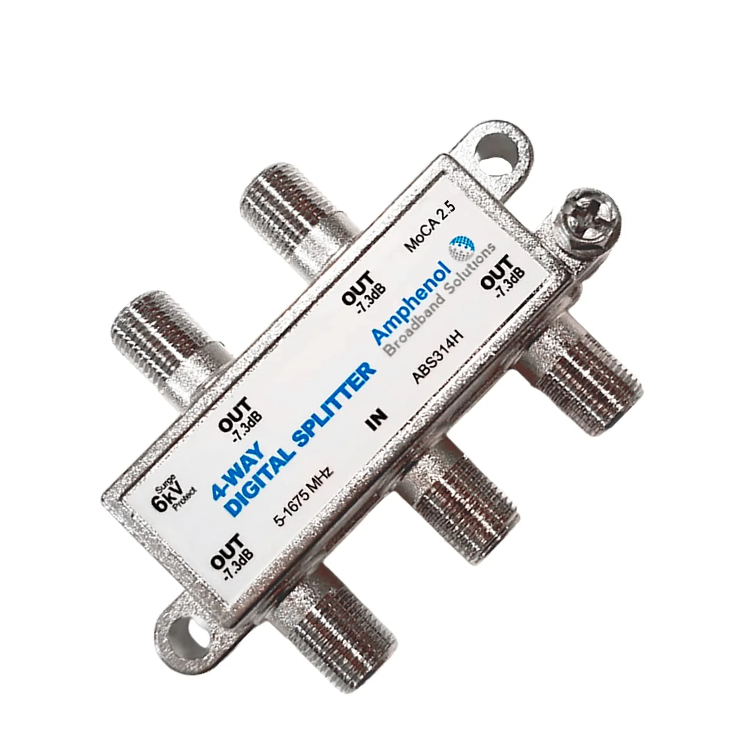 Amphenol 4-Way Digital Coaxial Splitter MoCA 2.5 ABS314H 4 Way - Image 3