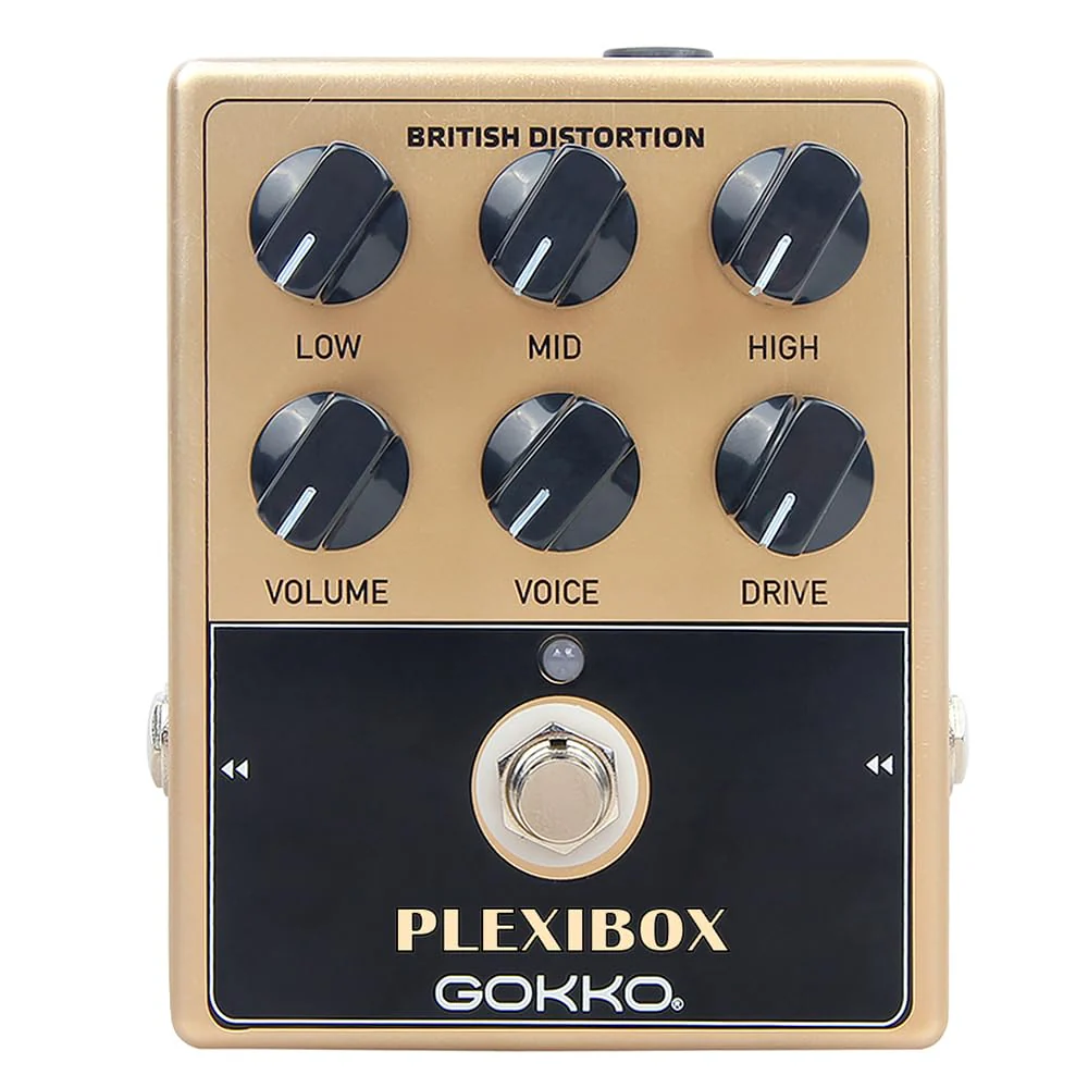 AMPLI PEDAL PLEXIBOX GK-36 - All - Analog British Sound Guitar Effects Pedal - Emulates Marshall Amps with 6 - Control Tone Shaping