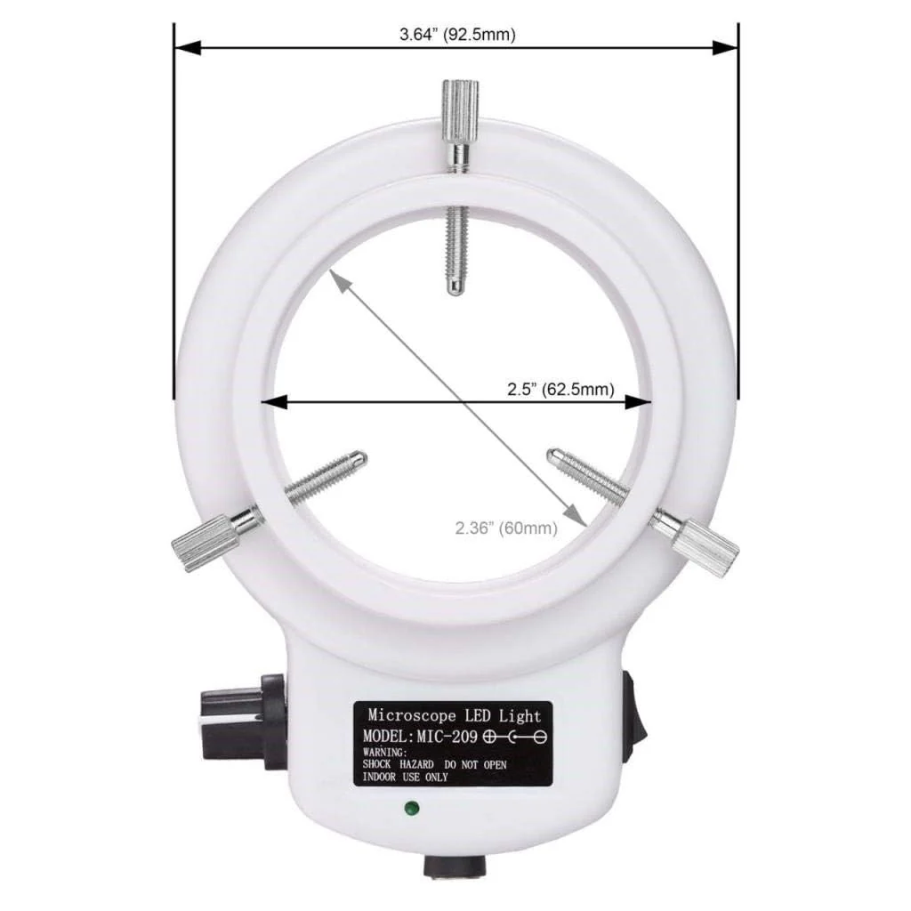 AmScope LED-144W-ZK White Adjustable 144 LED Ring Light Illuminator for Stereo Microscope & Camera - Image 3