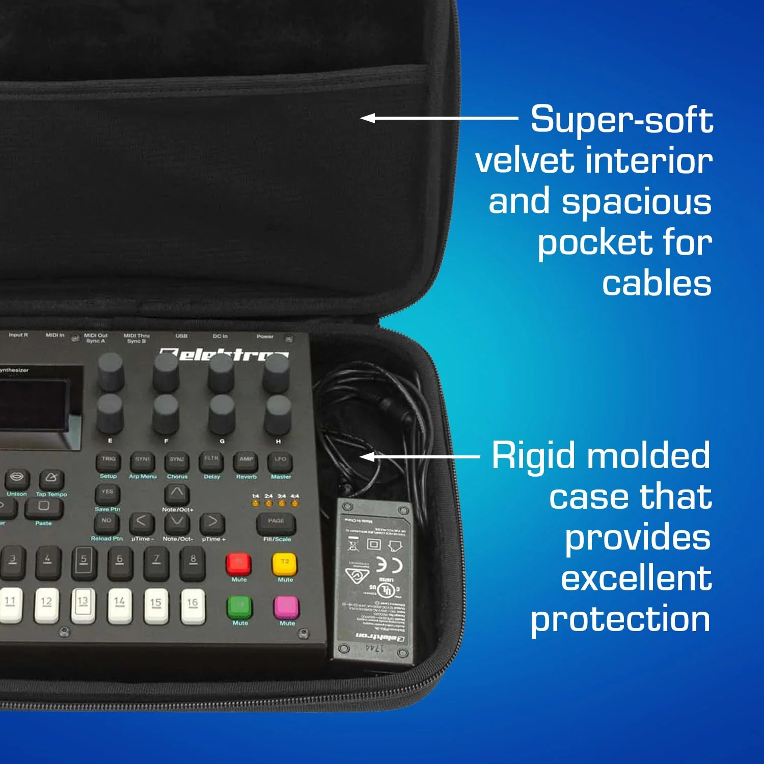 ANALOG CASES Elektron Digitakt/Syntakt/Digitone Case - Custom-Fitted Compact PULSE Hard Case for Travel - Image 3