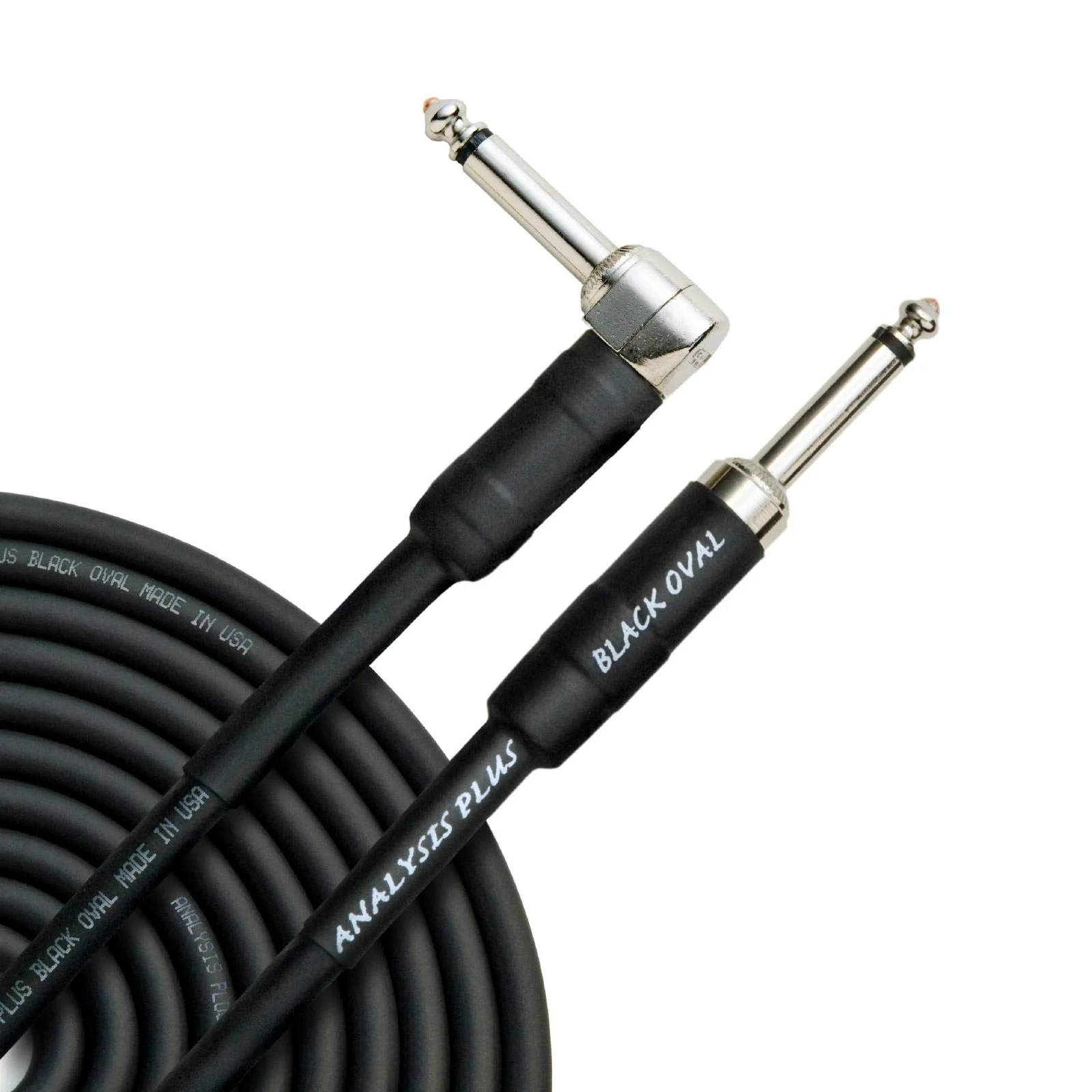 Analysis Plus Black Oval Instrument Cable Straight to 90 (10 Feet) 10 Feet