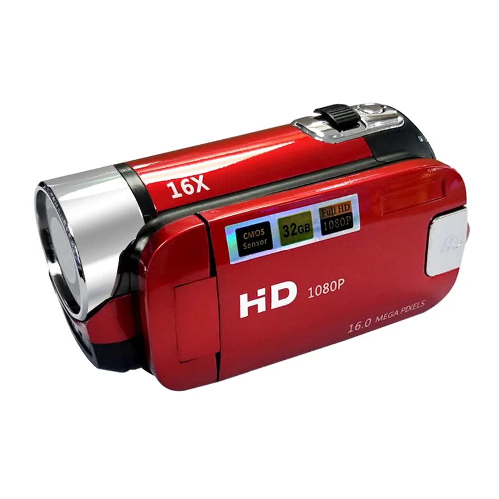 Andoer Portable 1080P High Definition Digital Video Camera DV Camcorder 16MP 2.7 Inch LCD Screen 16X Digital Zoom Built-in Battery Red - Image 4