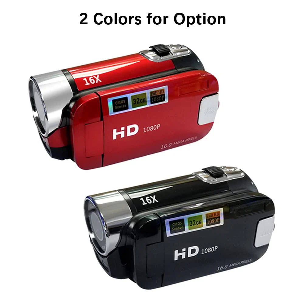 Andoer Portable 1080P High Definition Digital Video Camera DV Camcorder 16MP 2.7 Inch LCD Screen 16X Digital Zoom Built-in Battery Red - Image 9