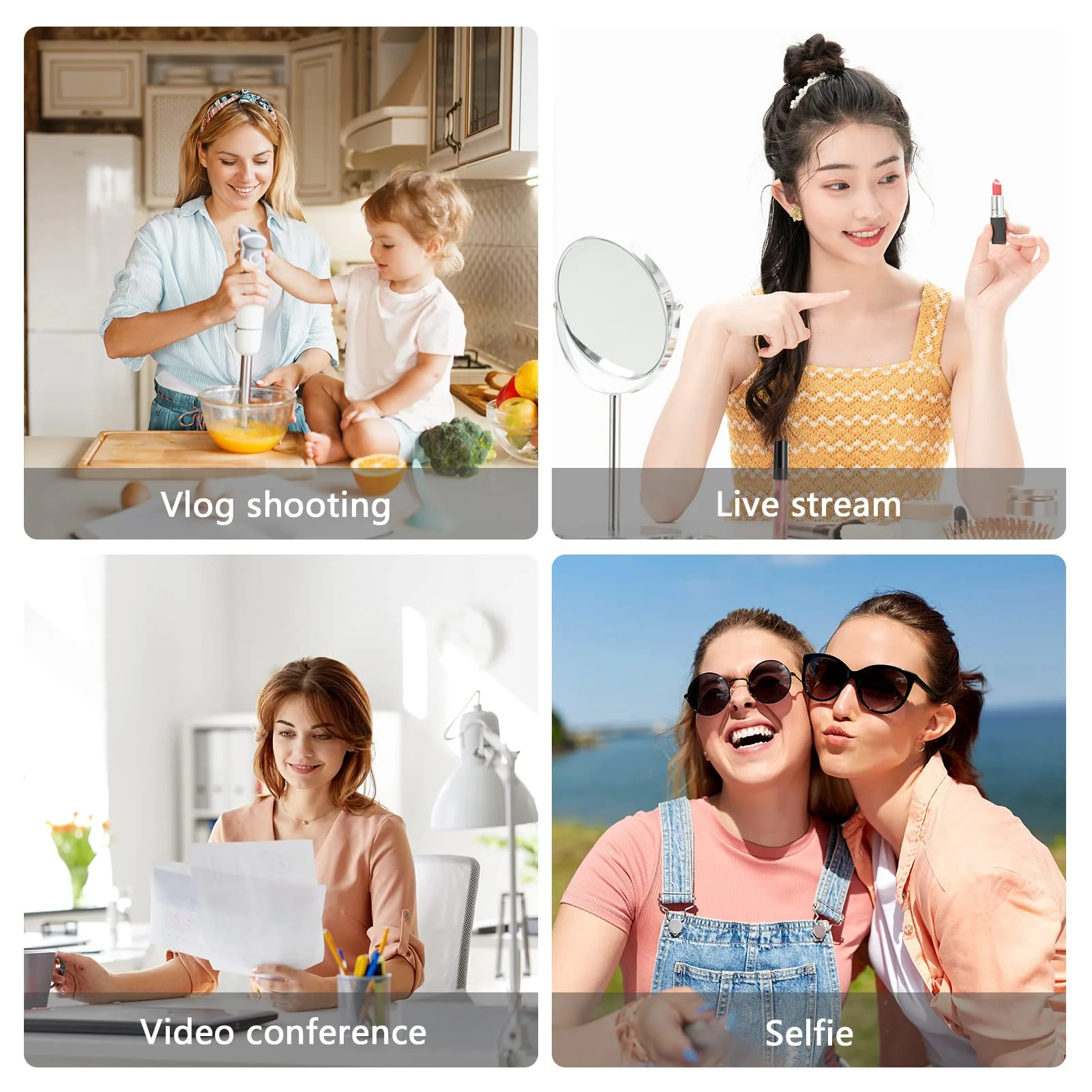 Andoer Smartphone Vlog Kit Mini LED Video Light + Cardioid Microphone + Extendable Phone Clip + Tripod with Adjustable Brightness for Live Stream Vlog Video Shooting Video Conference Selfie - Image 6