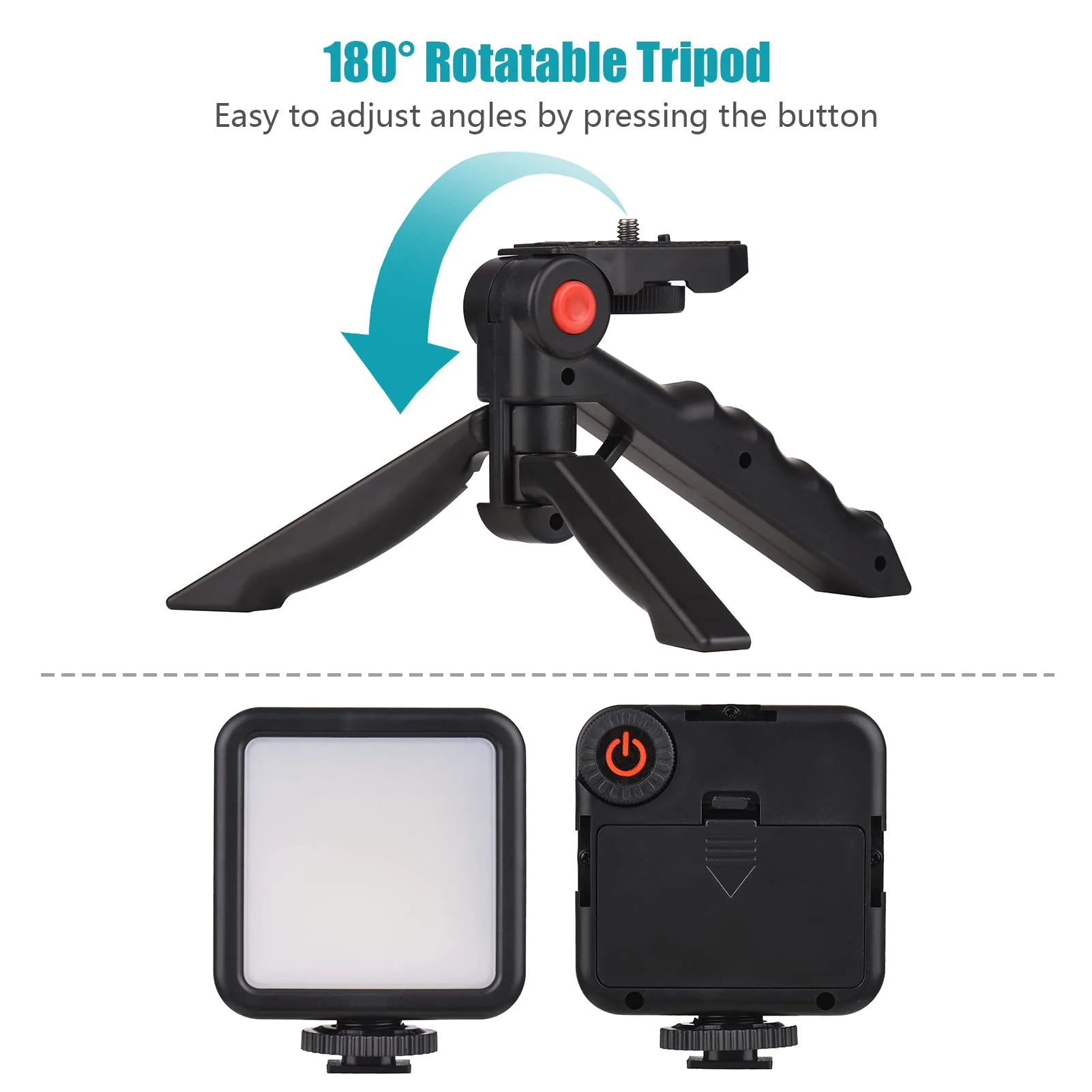 Andoer Smartphone Vlog Kit Mini LED Video Light + Cardioid Microphone + Extendable Phone Clip + Tripod with Adjustable Brightness for Live Stream Vlog Video Shooting Video Conference Selfie - Image 8