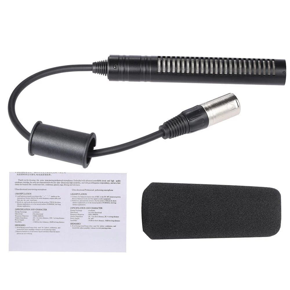 Andoer Video Recording Interview Photography Stereo Condenser Unidirectional Microphone Mic for Sony Panosonic Camcorders-XLR Interface - Image 5