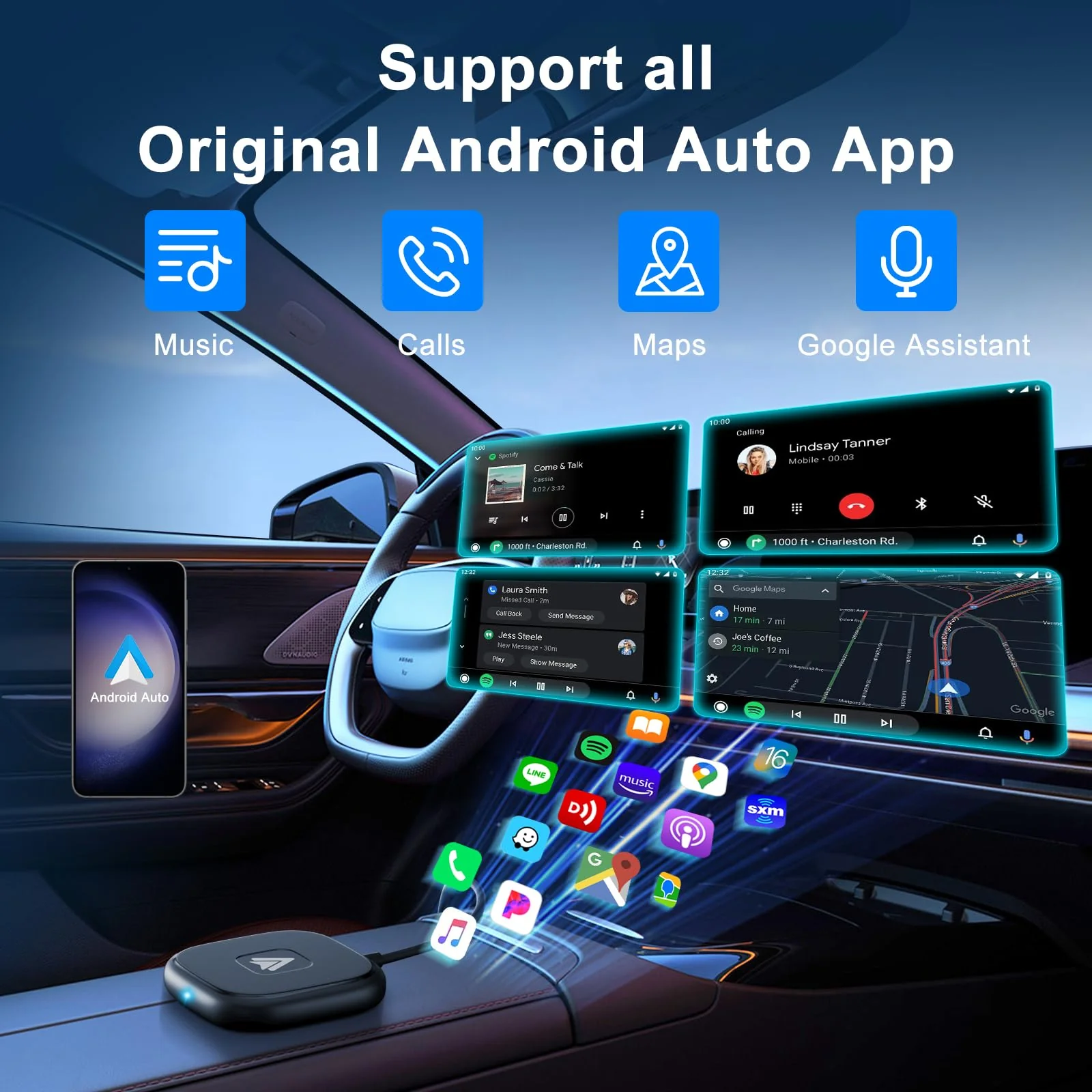 Android Auto Wireless Adapter Plug and Play Car Dongle for Factory Wired Android Auto in All Cars - Low Latency and Easy to Install - Image 2