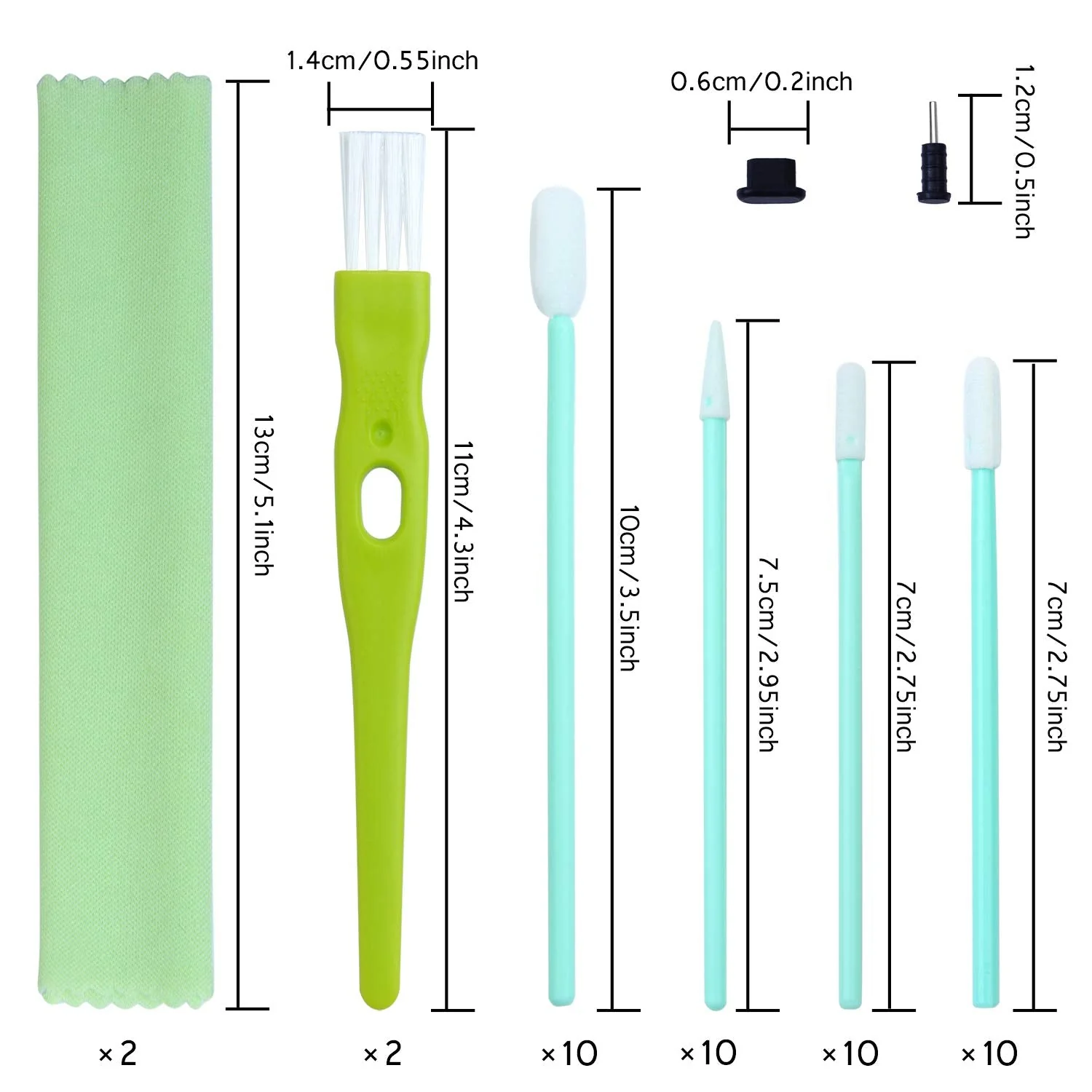 Aneco 60 Pieces Cell Phone Cleaning Kit Brush Set USB Charging Port Dust Port Covers Plug Set and Headphone Jack Cleaner Compatible with iPhone, iOS Android, Cell Phone, Electronics Cleaner - Image 2