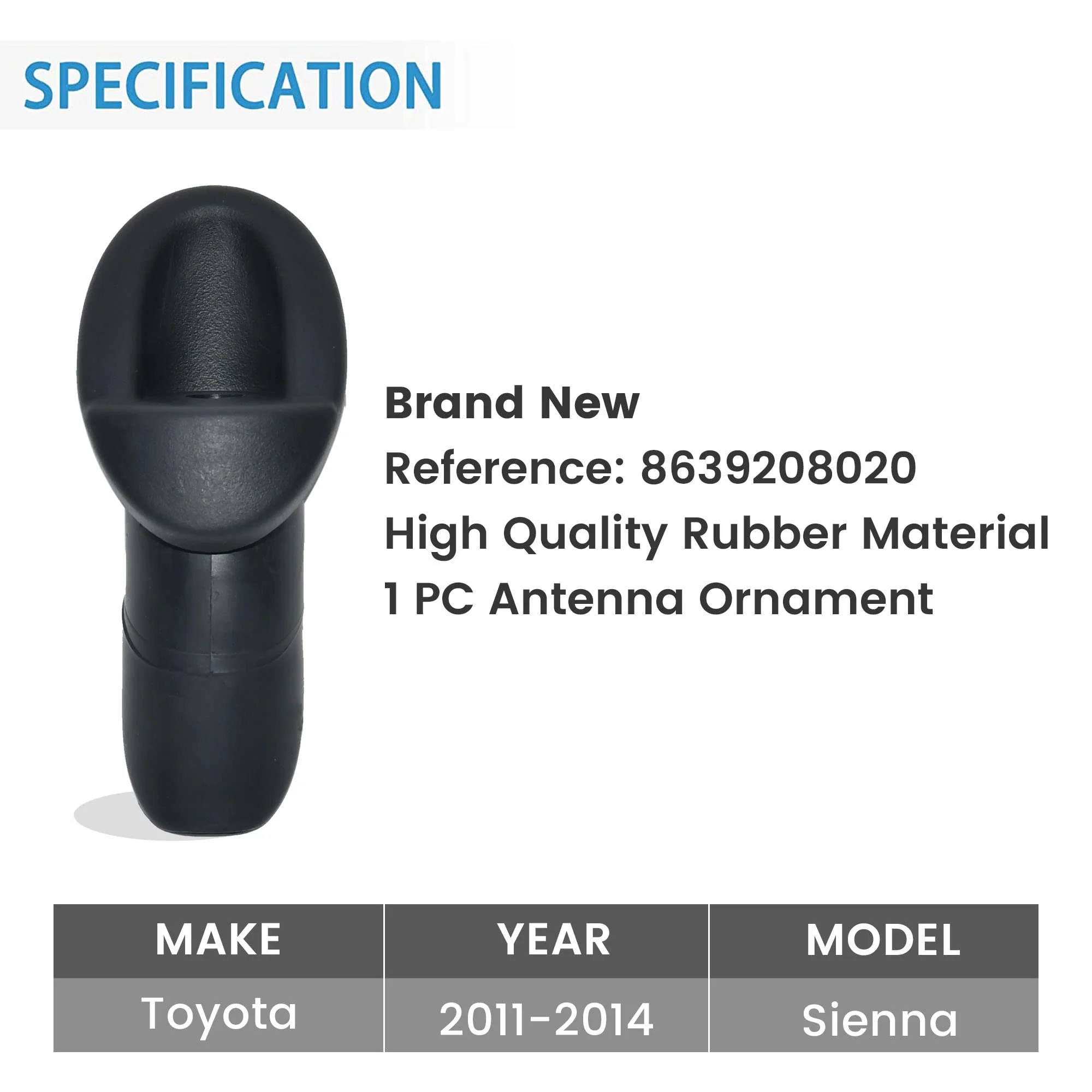 Anina Antenna Ornament for 2011-2014 Toyota Sienna 86392-08020 Toyota Accessory Antenna Adapter Black Mount Radio Antenna Base Bezel - Image 7