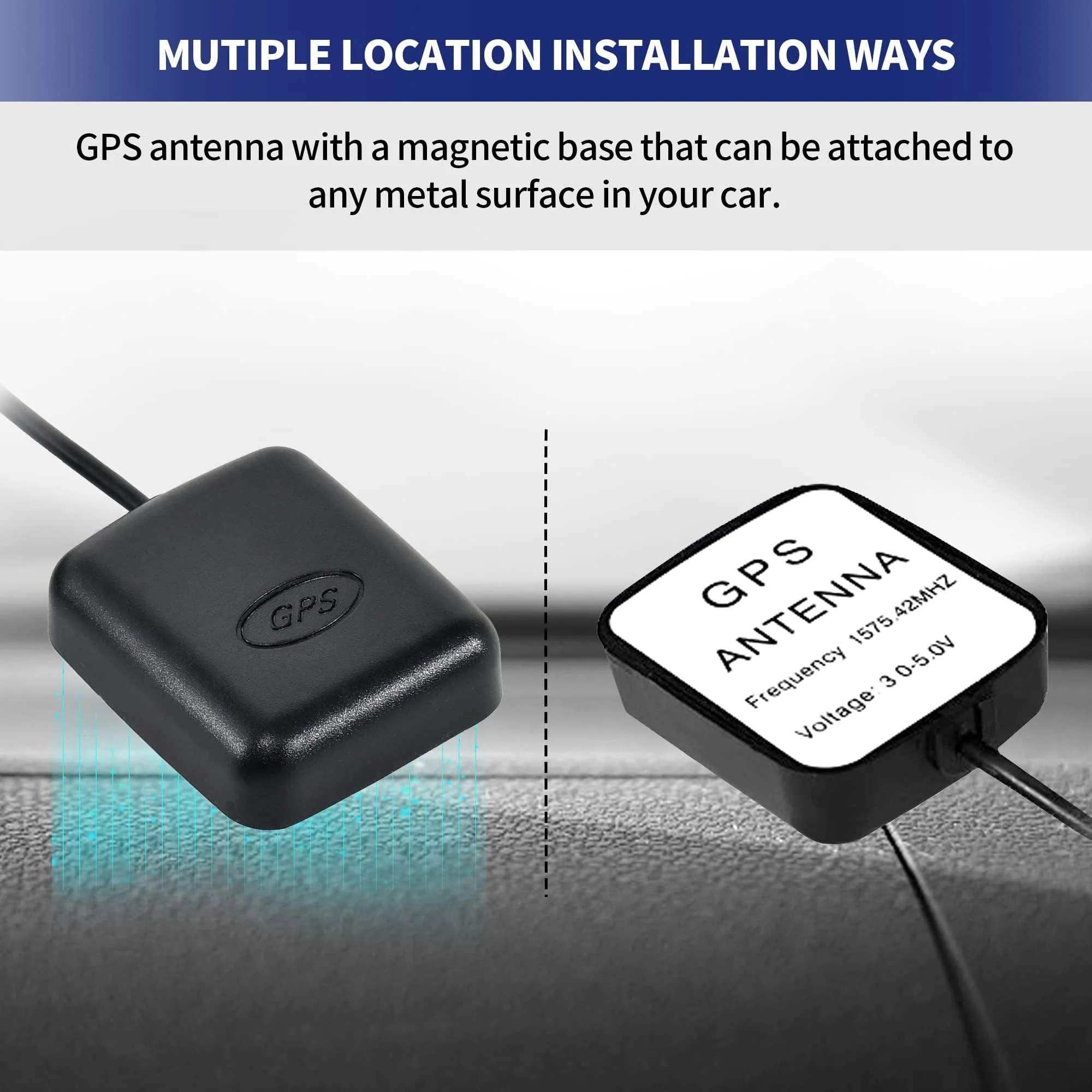 Anina Car Active GPS Antenna for Kenwood DDX/DNX/KNA/DDX Alpine JVC Navigation Radio Compatible with Toyota Honda Nissan - Image 2