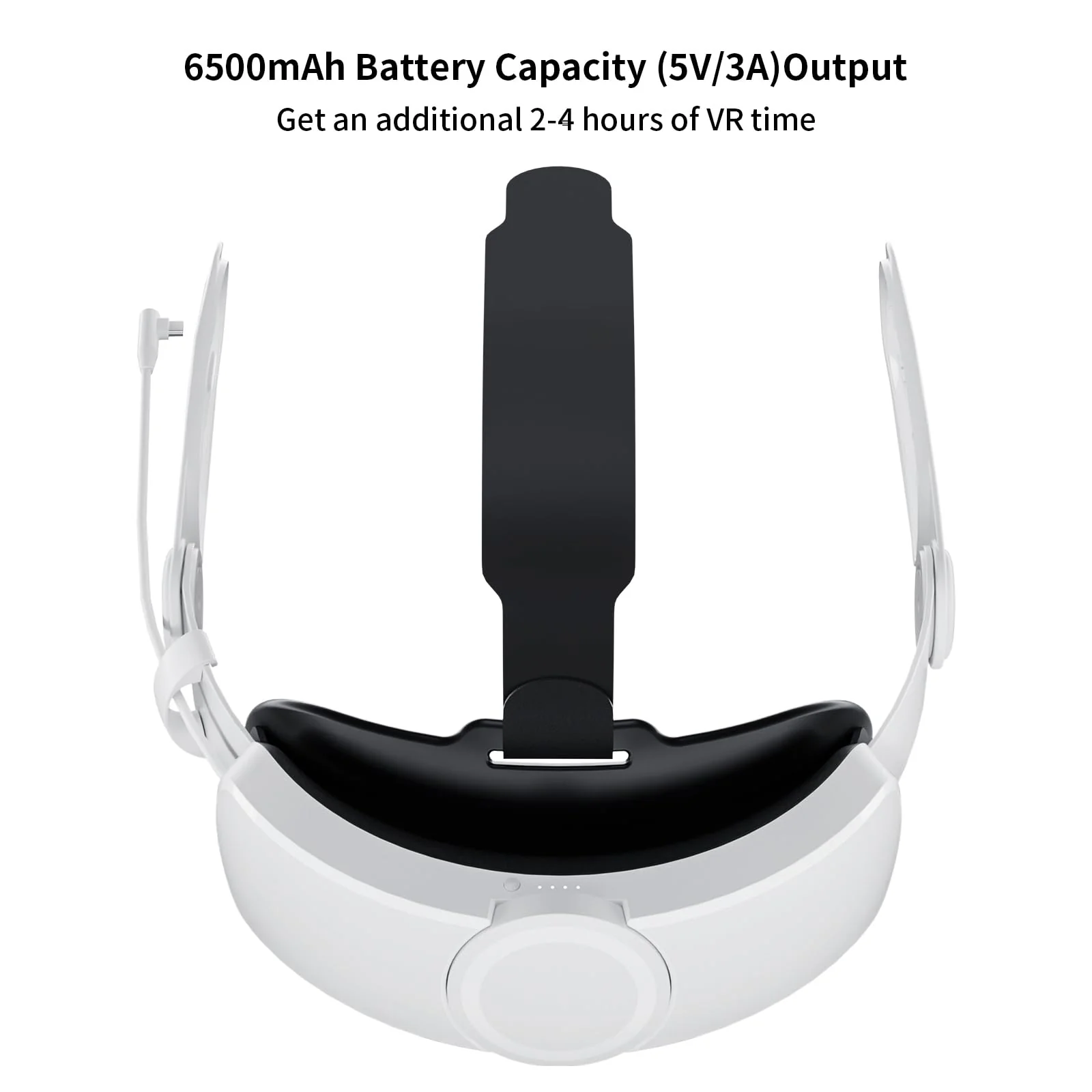ANNAPRO Battery Head Strap Compatible with Meta Quest 3, Elite Strap with 6500mAh Battery for Oculus/Meta Quest 3 Accessories, Enhance Comfort and Extend Playtime White - Image 2