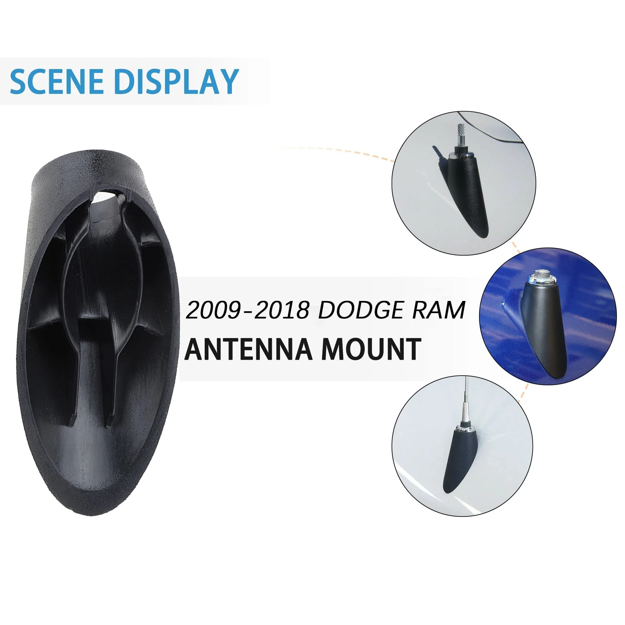 Antenna Base Adapter Mount for Dodge Ram 1500 2500 3500 4500 5500 2009-2018 Antenna Ornament Car Radio Antenna Grommet Topper Bezel 5064395AF - Image 5