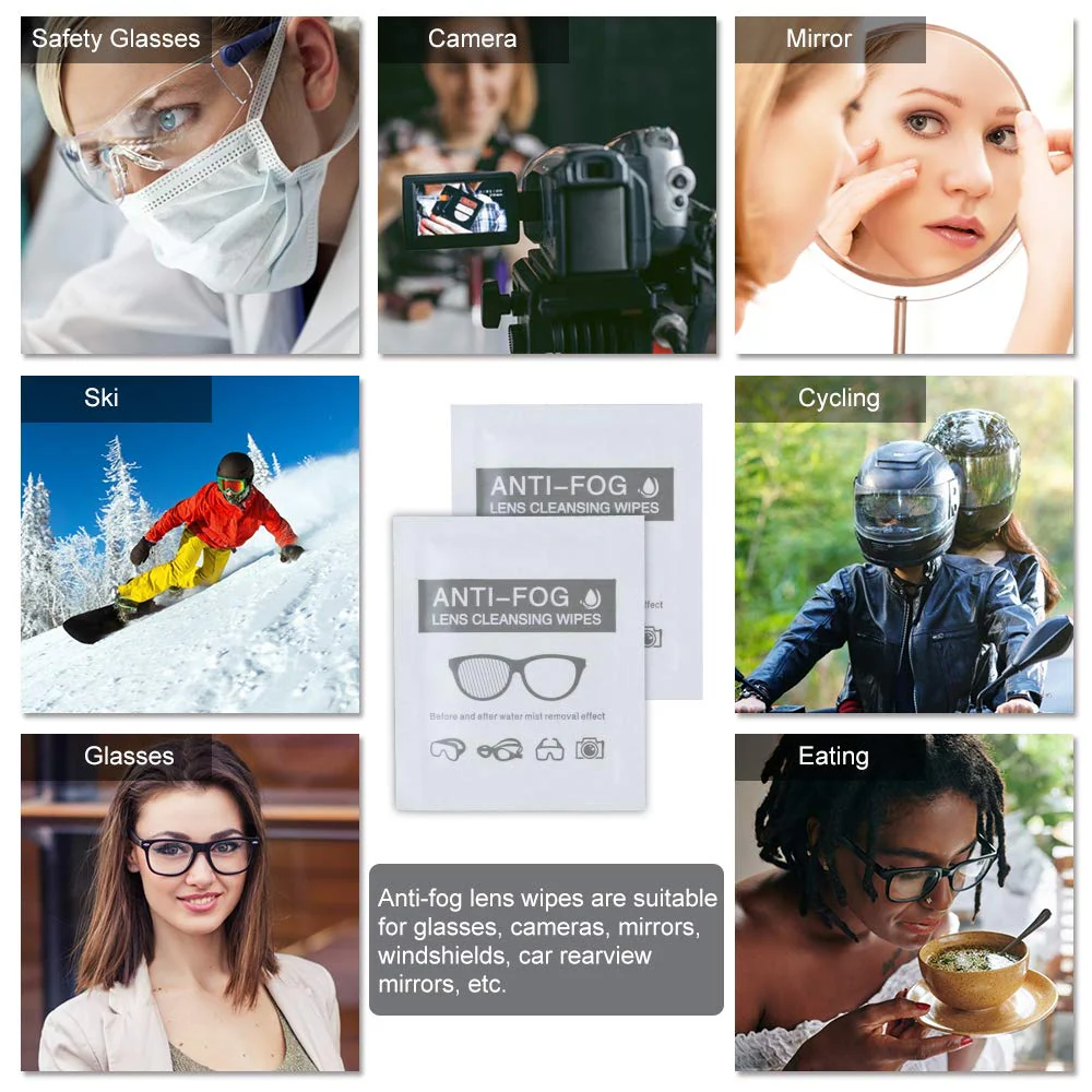 Anti-Fog Lens Wipes Pre-Moistened Anti-Fog Wipes, 6inch X 5inch,for Eye Glasses (60 Pack) 6x5 Inch (Pack of 60) - Image 4