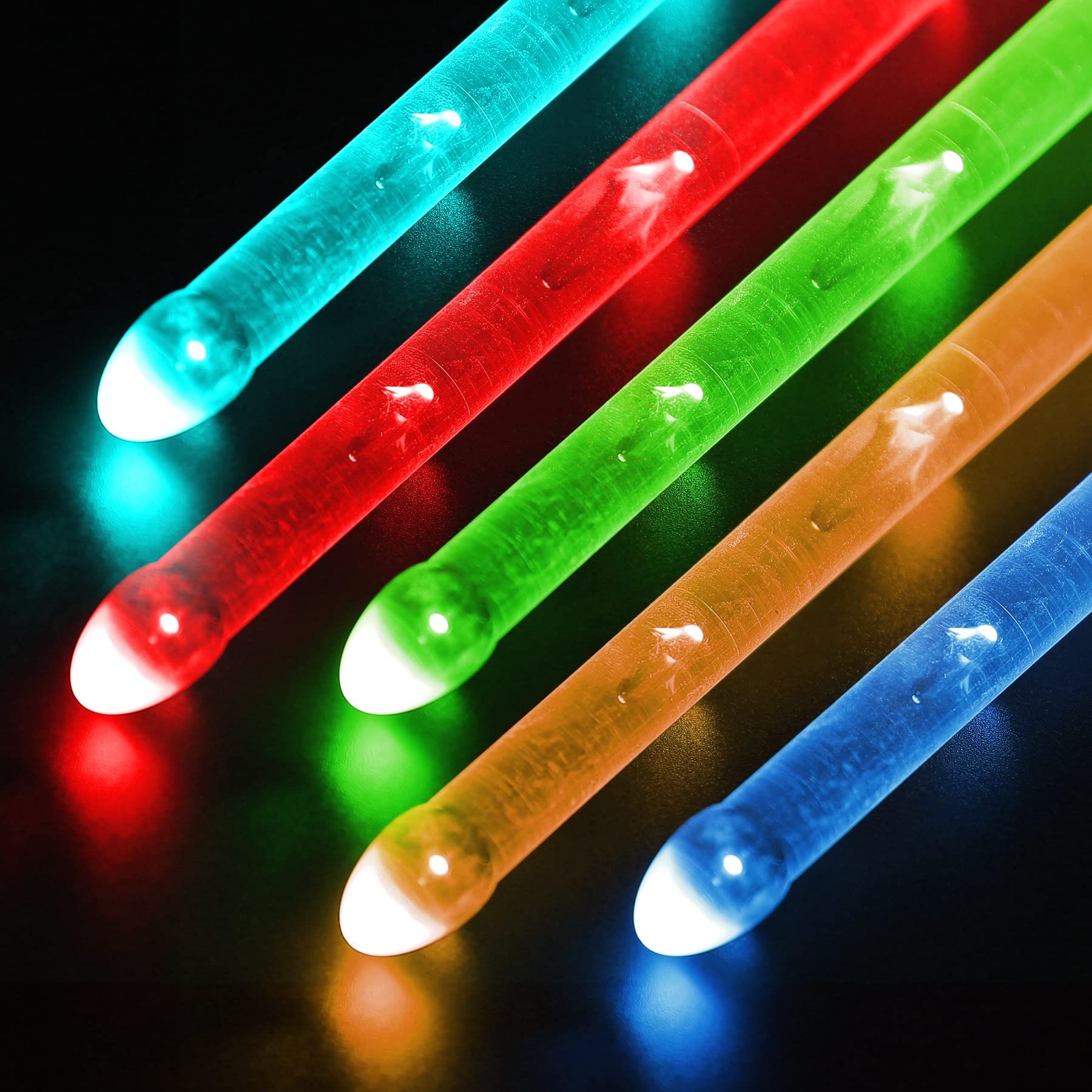 Antner Rechargeable LED Light Up Drum Sticks 15 Color Changing Drumsticks with Storage Bag for Adults Drummers, Durable Professional PC Polymer Material Drumsticks, Cool LED Light Up Drumsticks Black Handle - Image 4