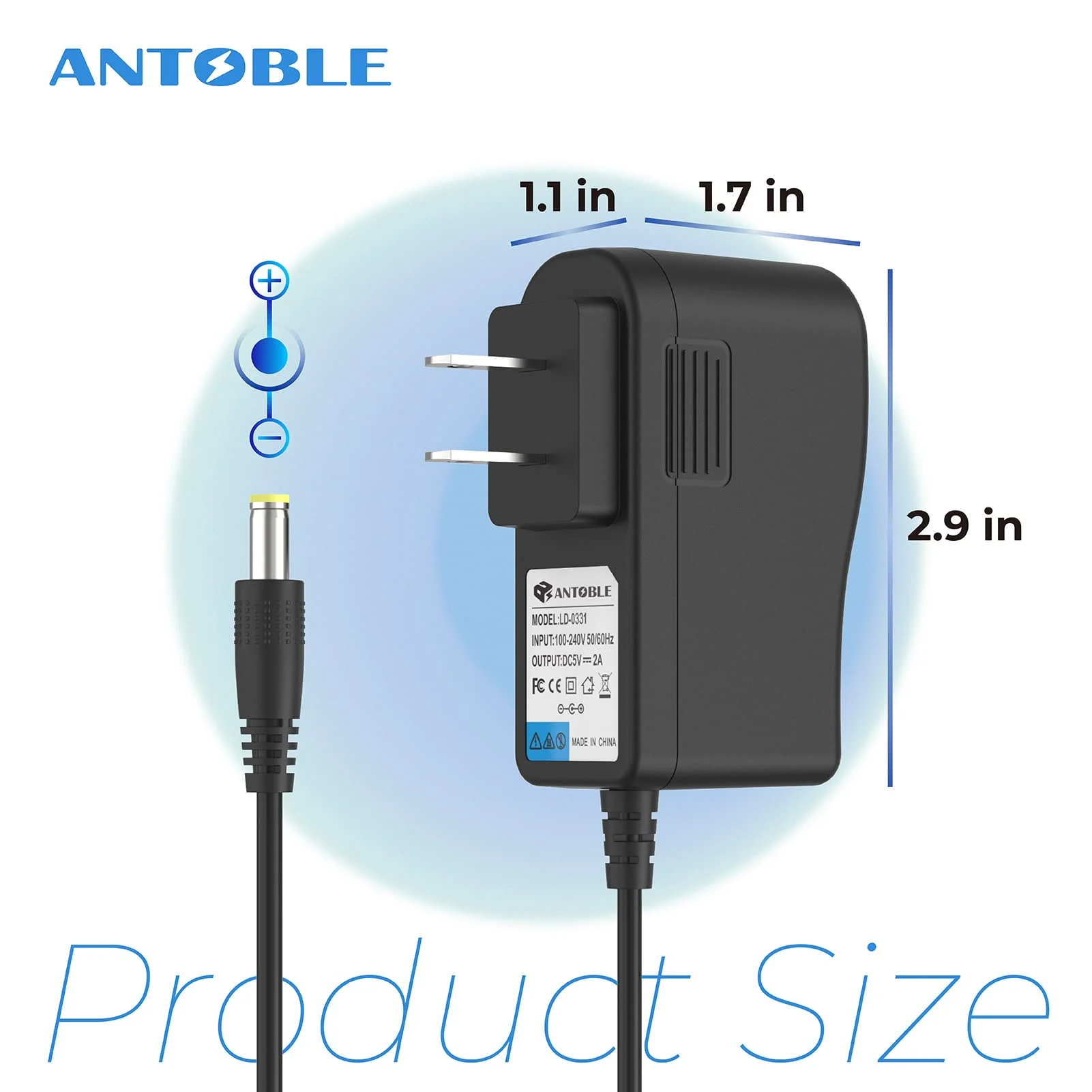 ANTOBLE Power Adapter Compatible with Yealink T54W Power Supply Yea-ps5v2000us Voip Telephone Adapters Home Phone Charger Replacement Part 5V 2A Power Charger for Yealink Phone Cord SIP Accessories - Image 2