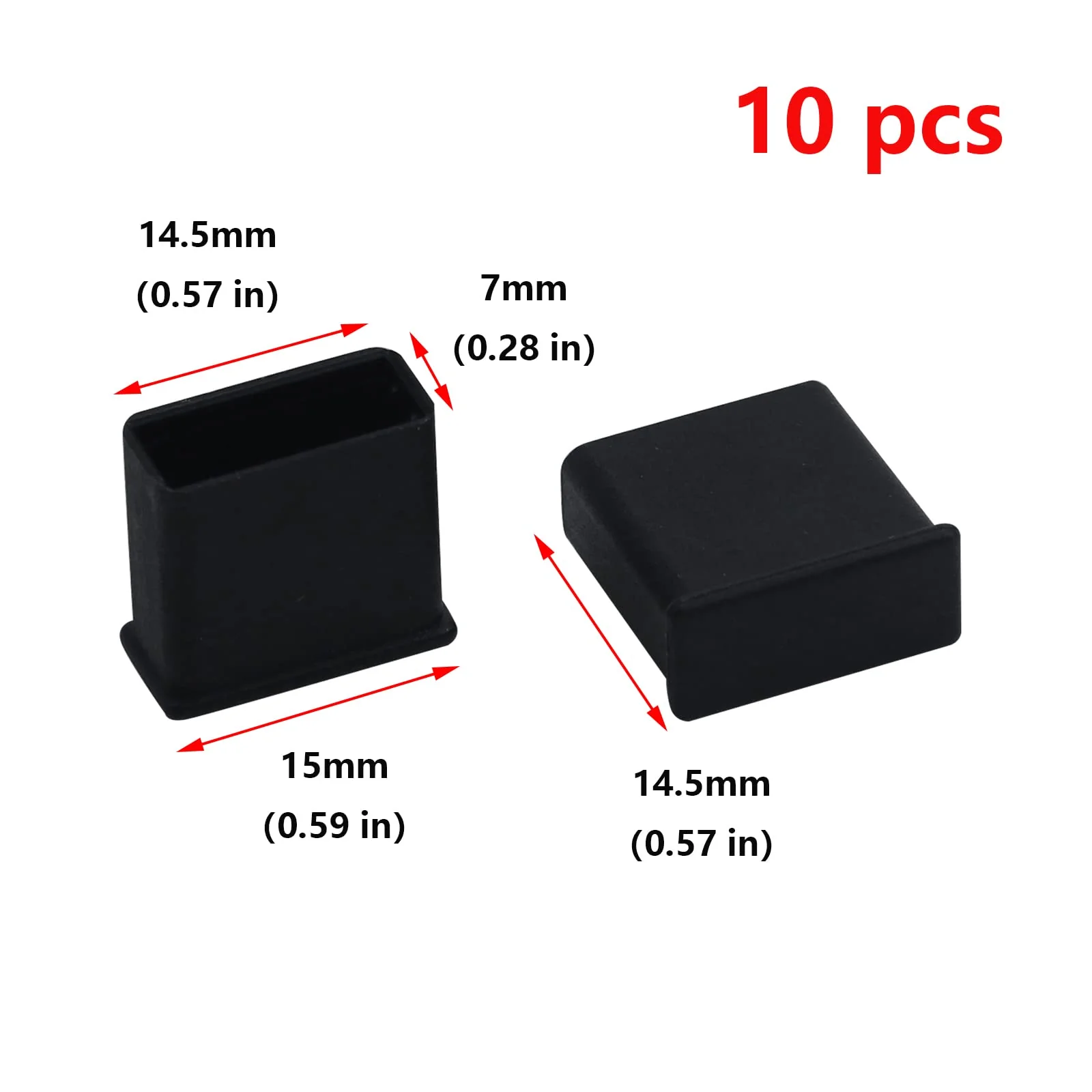Antrader 10pcs Plastic USB Type A Male Anti-Dust Stopper Plug Cover Protector Cap, Black - Image 2