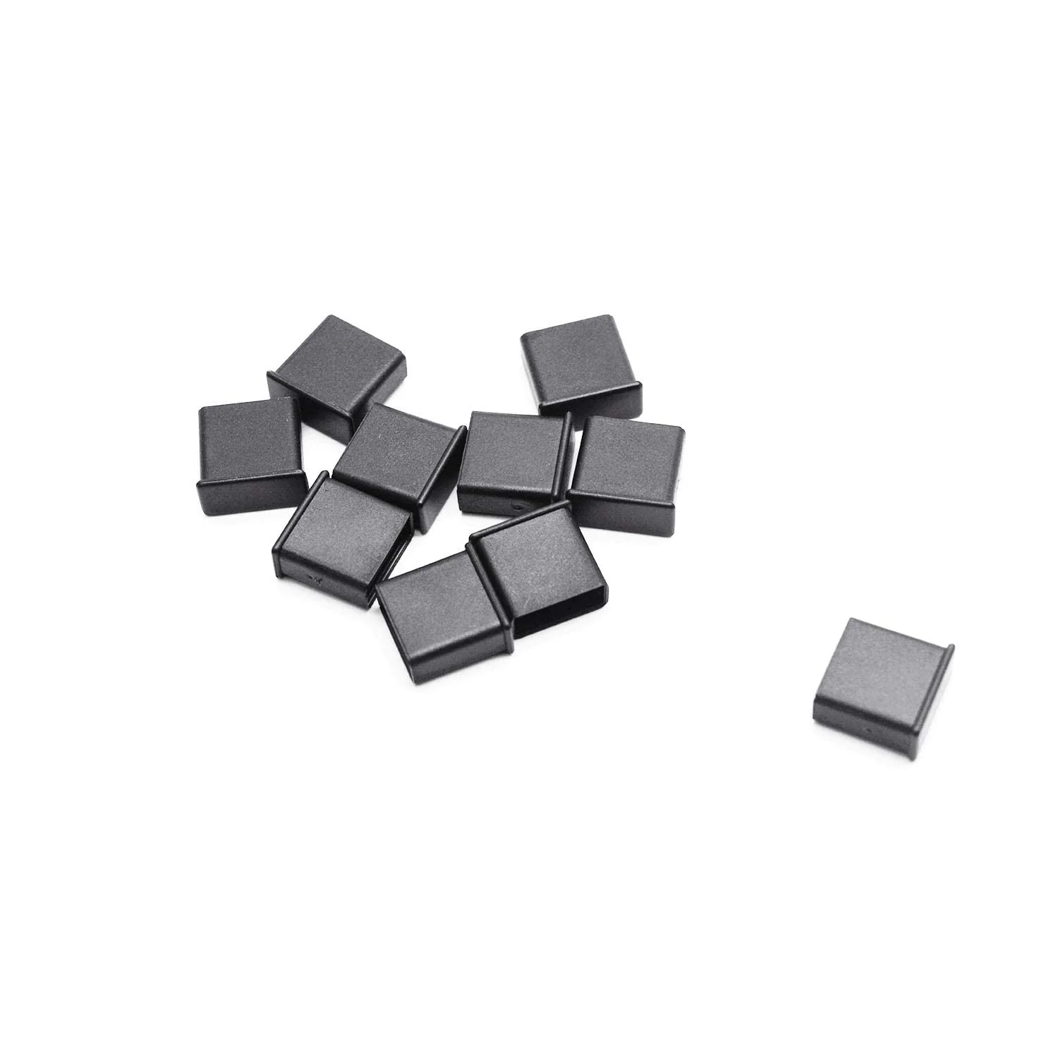 Antrader 10pcs Plastic USB Type A Male Anti-Dust Stopper Plug Cover Protector Cap, Black - Image 3