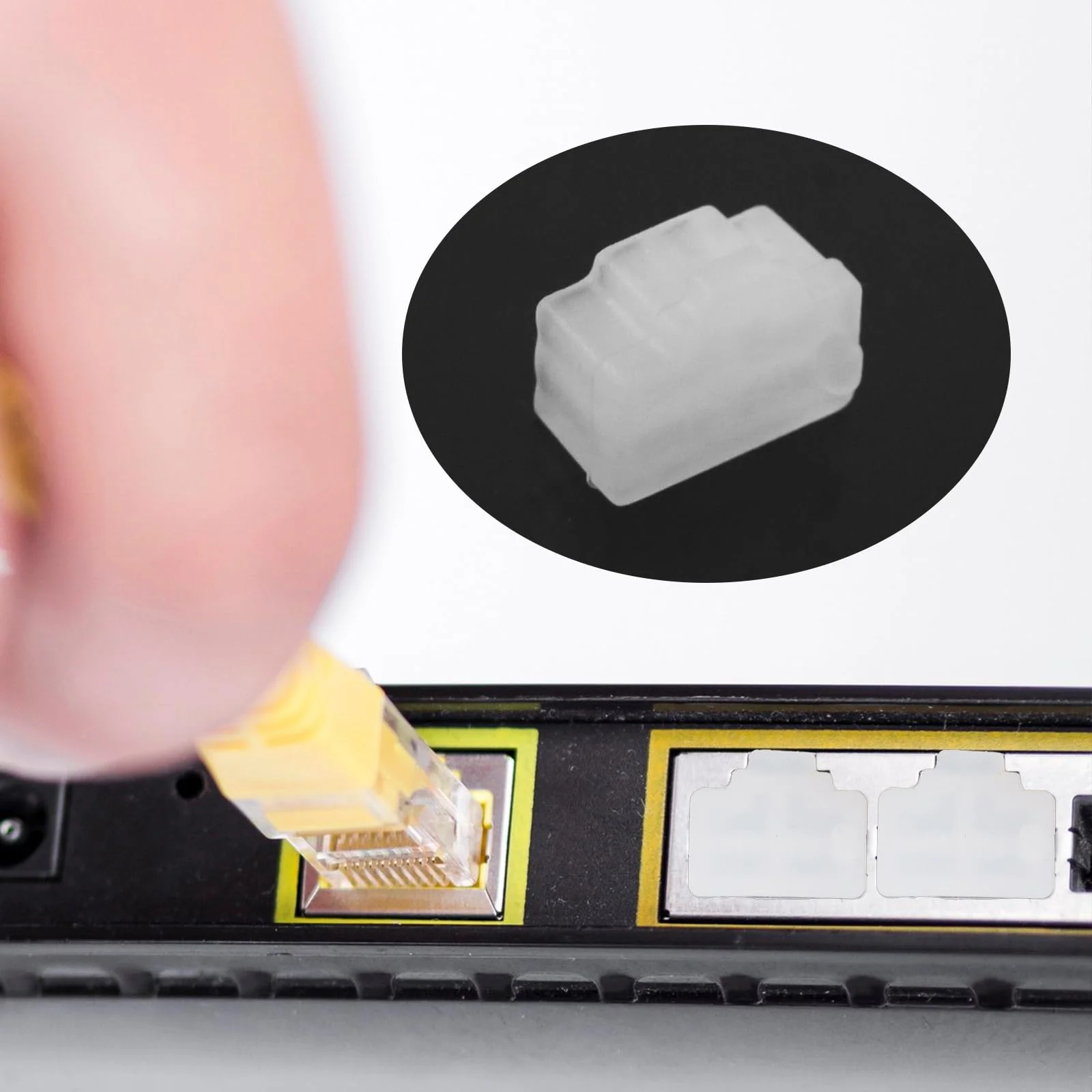 Antrader 24 Pcs Silicone Ethernet Hub Port RJ-45 Anti Dust Cover Cap Protector Plug,White White - Image 3