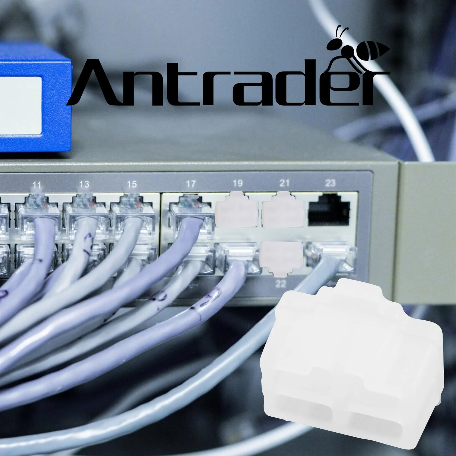 Antrader 24 Pcs Silicone Ethernet Hub Port RJ-45 Anti Dust Cover Cap Protector Plug,White White - Image 4