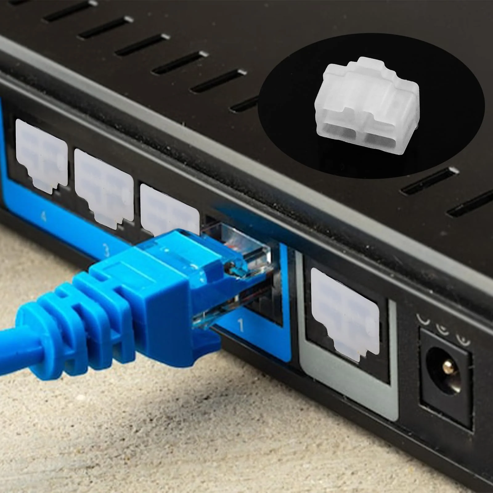 Antrader 24 Pcs Silicone Ethernet Hub Port RJ-45 Anti Dust Cover Cap Protector Plug,White White - Image 5