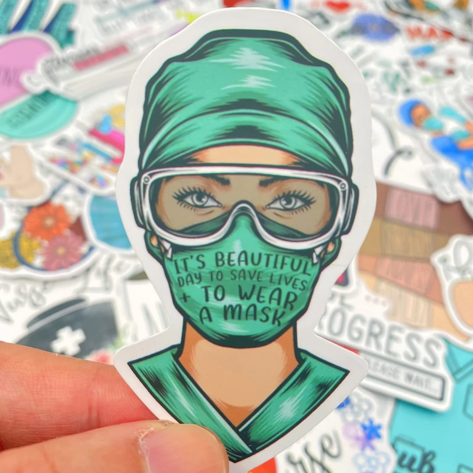 Aowplc 50 Pcs Nurse Stickers, Vinyl Nursing Stickers Decals for Laptops and Water Bottles, Nurse Accessories for Work - Image 3
