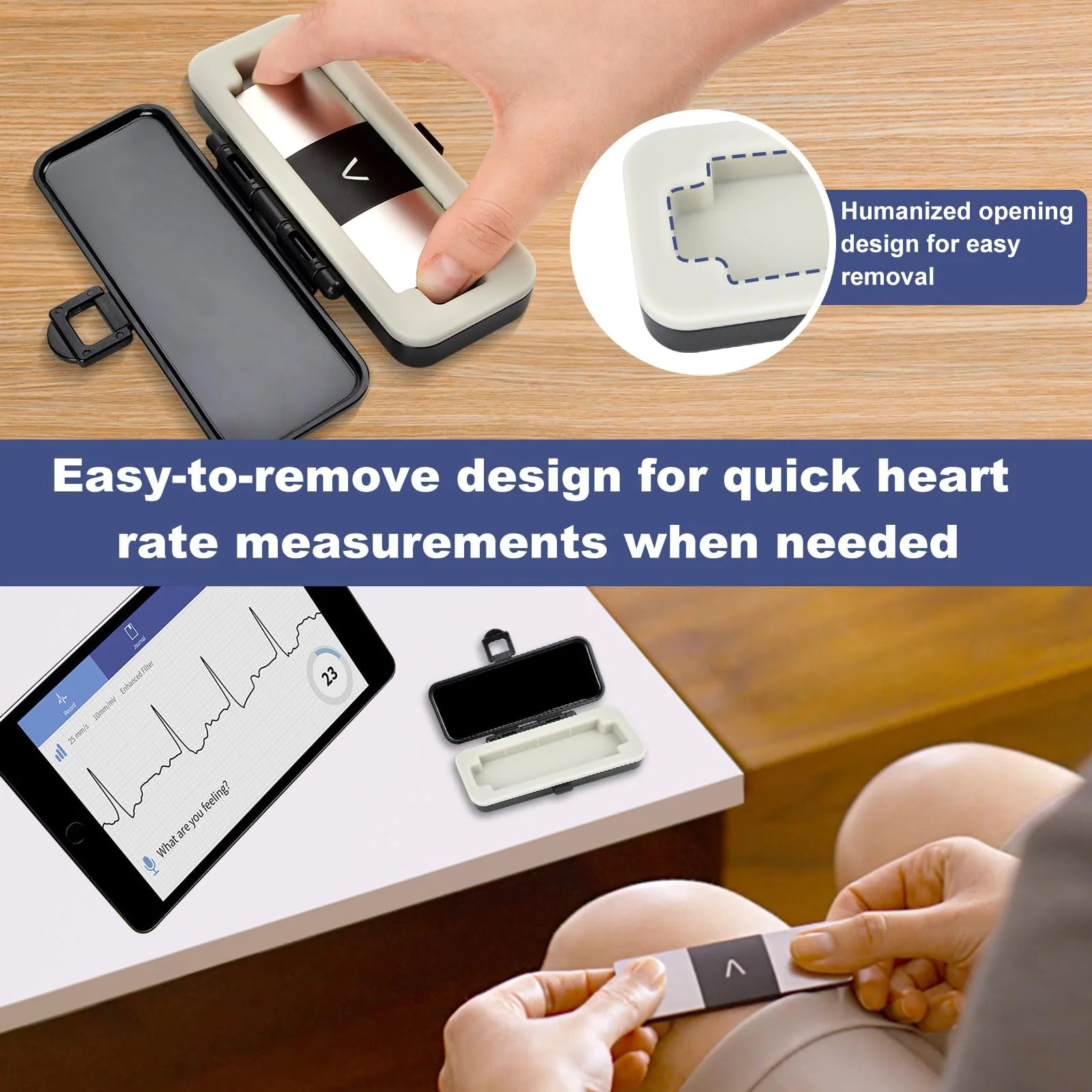 APDTEK Hard Carrying Case for AliveCor KardiaMobile 6-Lead Personal ECG, Heart Monitor Bag for KardiaMobile 6L / 6L Max (Not for KardiaMobile 1L) black - Image 4