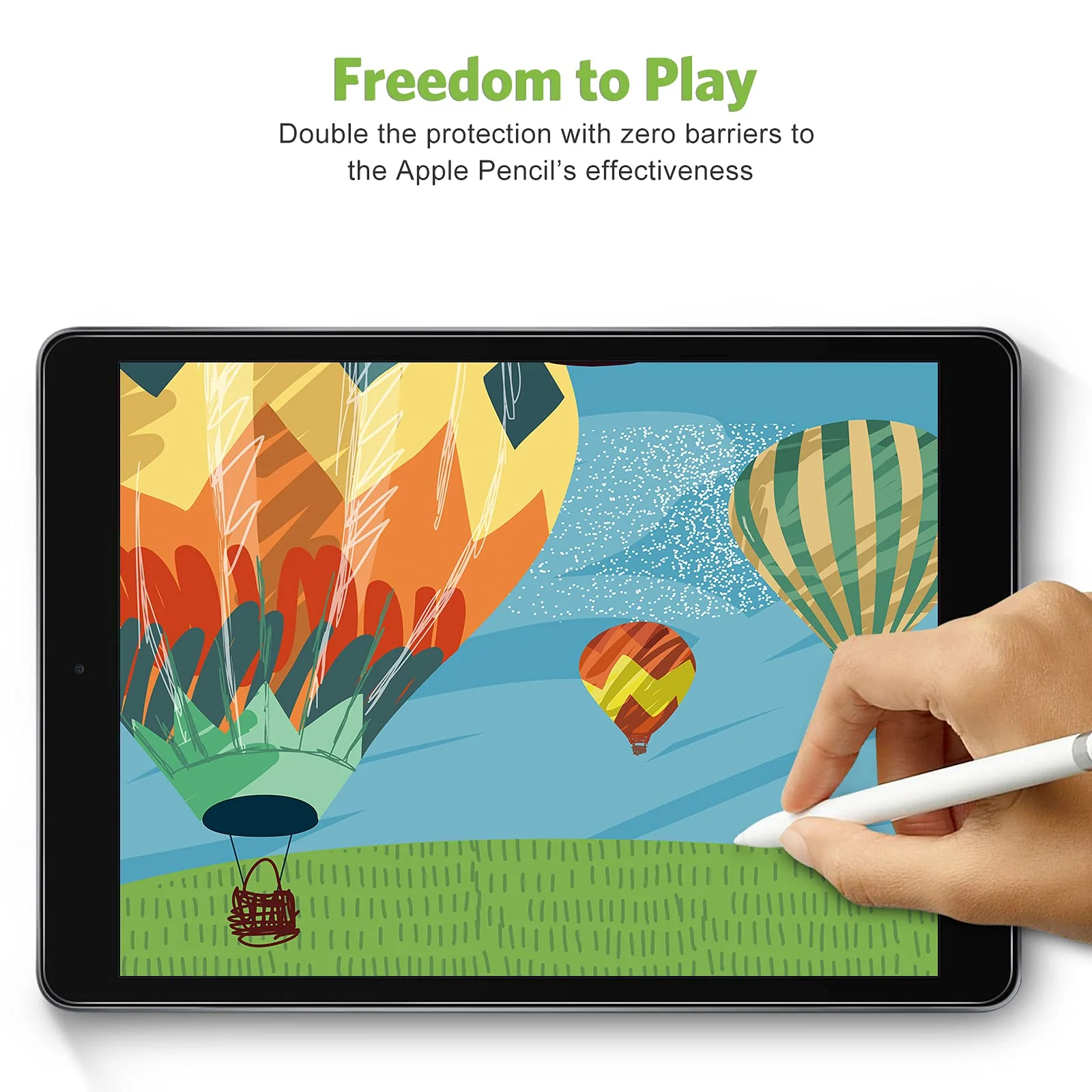 apiker 2 Pack Screen Protector for iPad 9th 8th 7th Generation 10.2 Inch, Tempered Glass Film for iPad 9 8 7 (2021/2020/2019), Case Friendly & Apple Pencil Compatible - Image 3